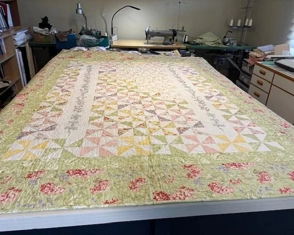 Overall view of heirloom quilt before modifications