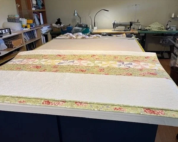 Detail of the back side of the heirloom quilt