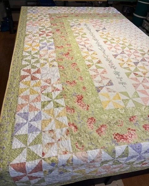 Here is a view of the expanded quilt in one corner.