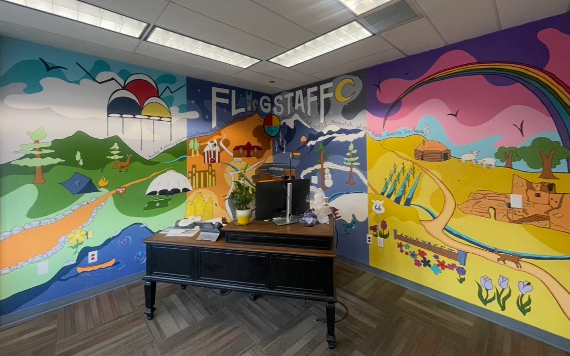 A mural collaboration with Kate Cochran and Flagstaff High School Students with artist Kayley Quick.