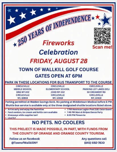Town of Wallkill's 250th American Independence fireworks celebration