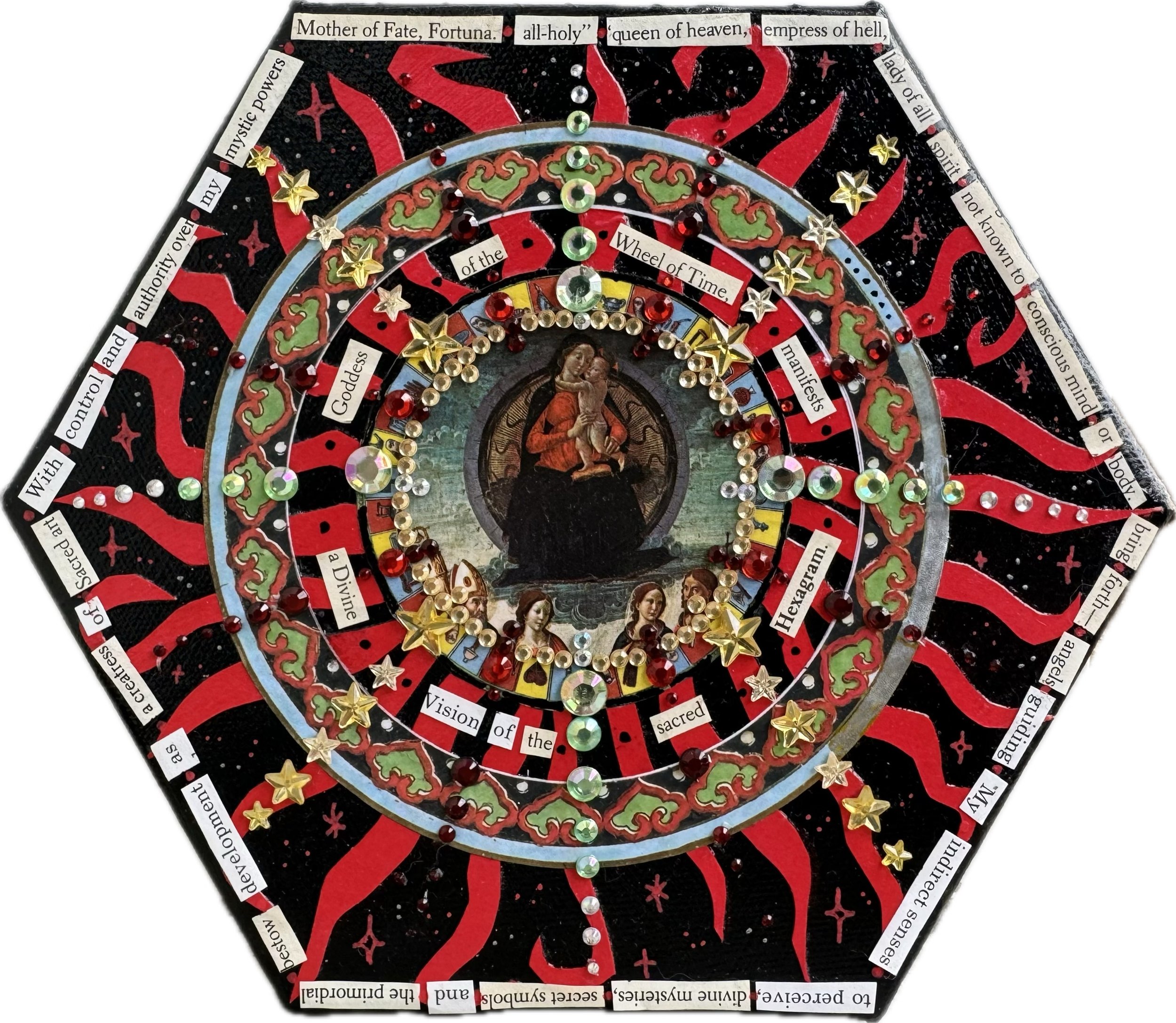 Divine Vision, 2024; mixed media; 8 x 8 in.