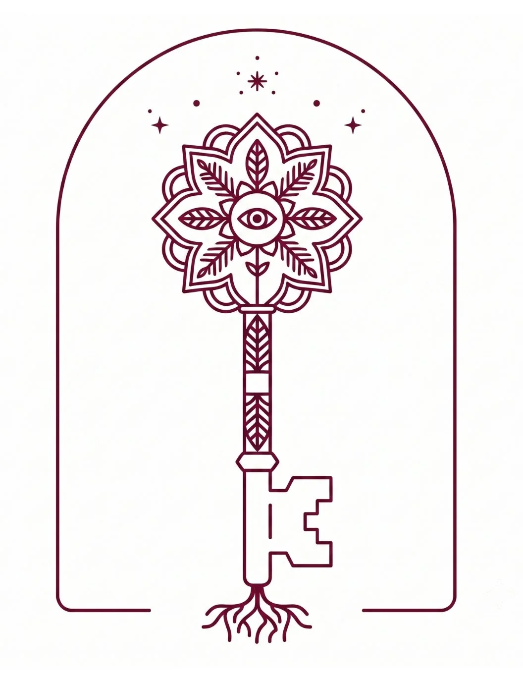 Geometric drawing of an outline square with sections divided by vertical, horizontal, and diagonal lines.