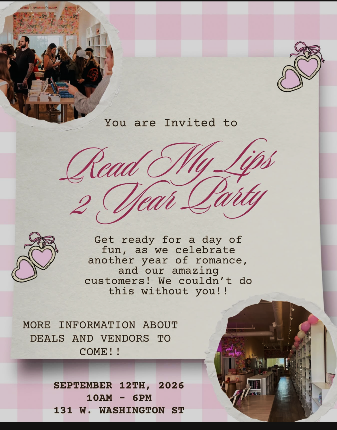 READ MY LIPS BOOKSTORE 2 YEAR PARTY!