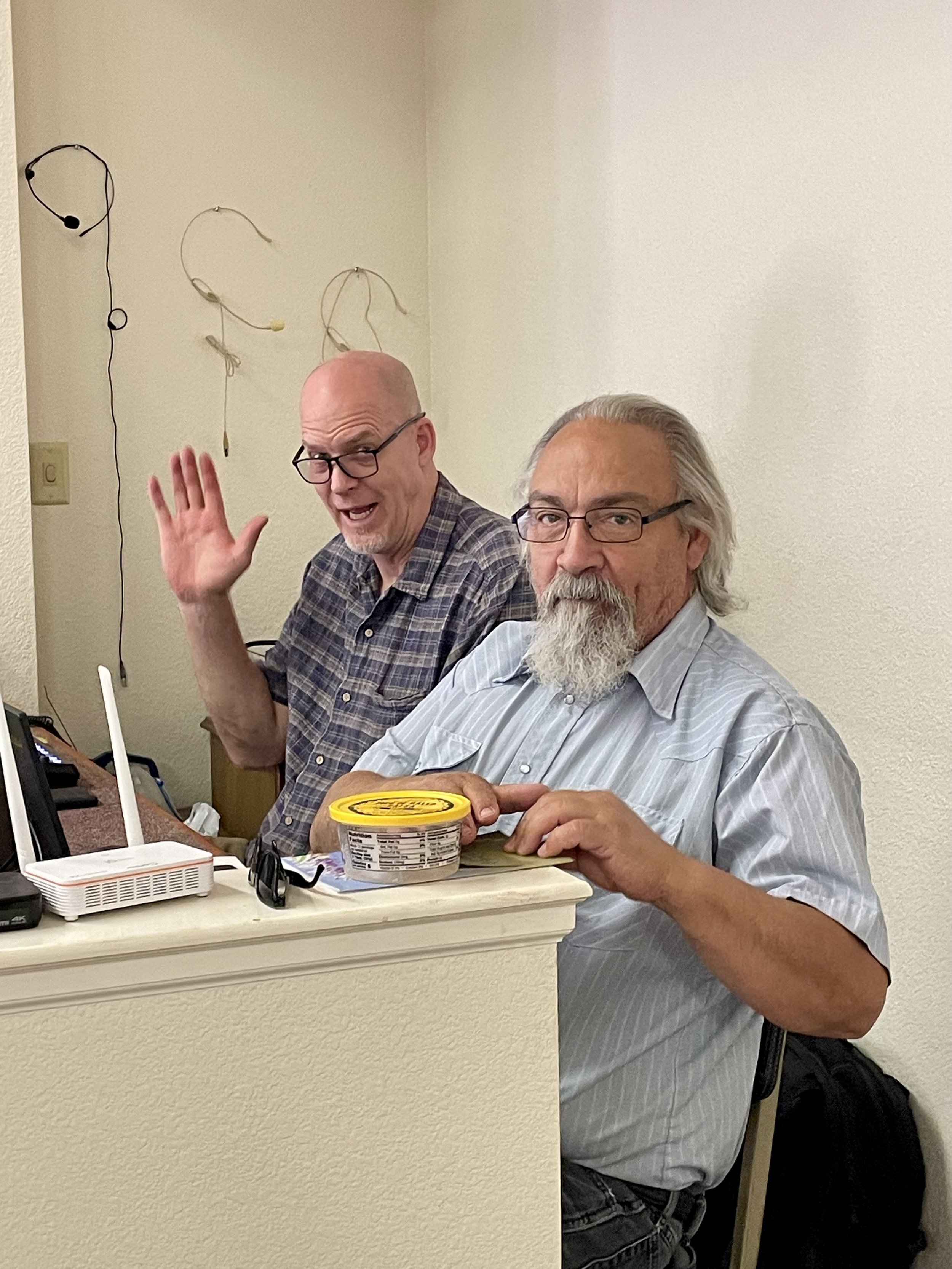 Fun in the A/V Booth with Peter and Bruce