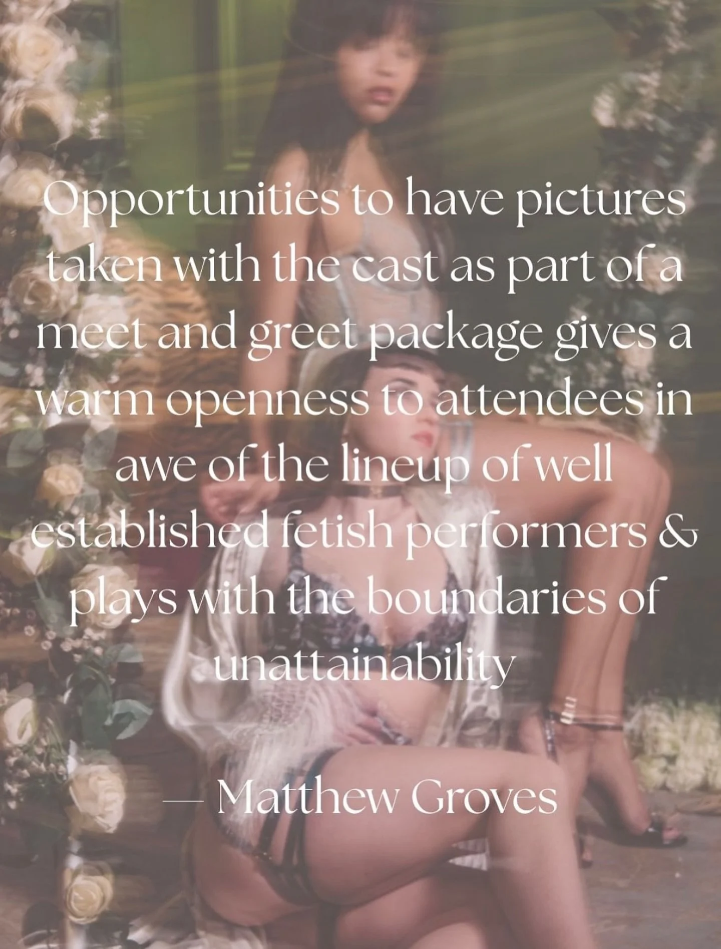 It&rsquo;s not too late to indulge your curiosity, add a Meet &amp; Greet to your ticket for our event this Friday in #London and cross behind the blue velvet veil.

Come face-to-face and enjoy a Polaroid memory with with our dazzling cast: 

@charli