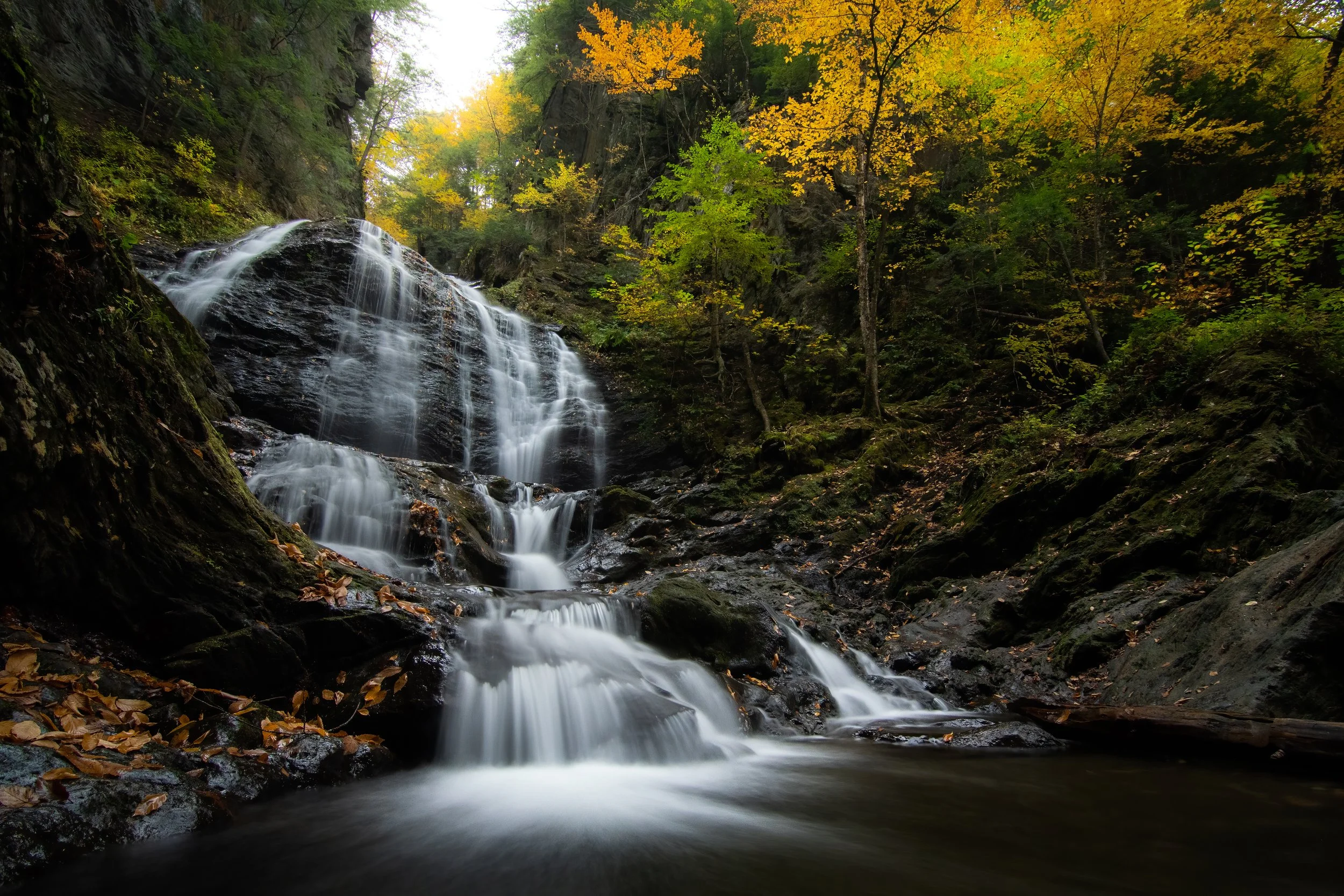 "Moss Glen" Stowe, Vermont - Waterfall - Fall Foliage