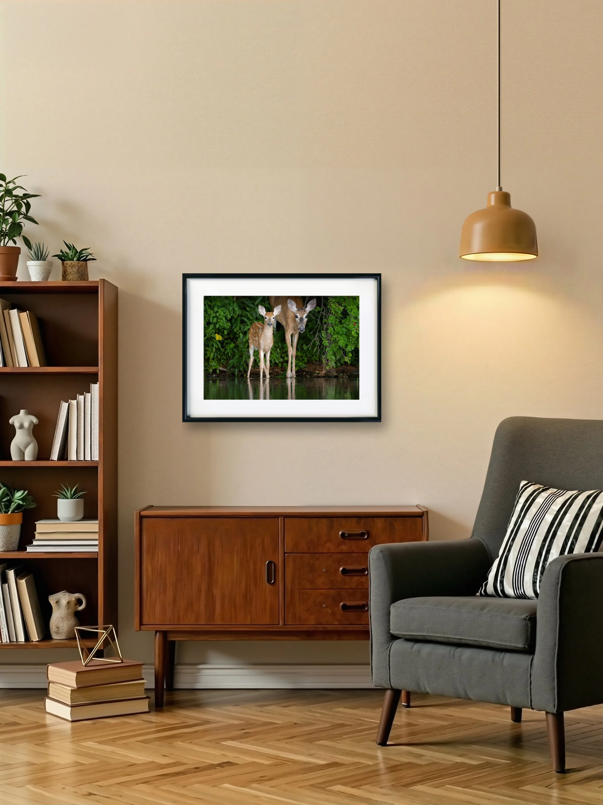 The Doe and the Fawn - White-tailed Deer From Colchester, Vermont | Wildlife Photography Print
