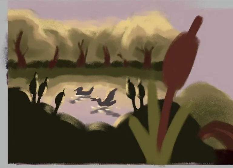 Bringing The Rabbit in the Moon to Life Through Color: Early Illustration Tests