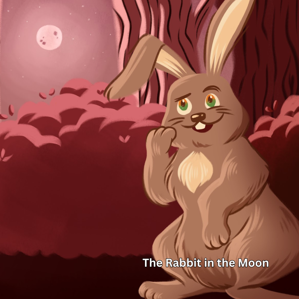 Yabbit the Rabbit illustration showing a toddler-friendly example of hesitation and tiny brave steps from The Rabbit in the Moon.