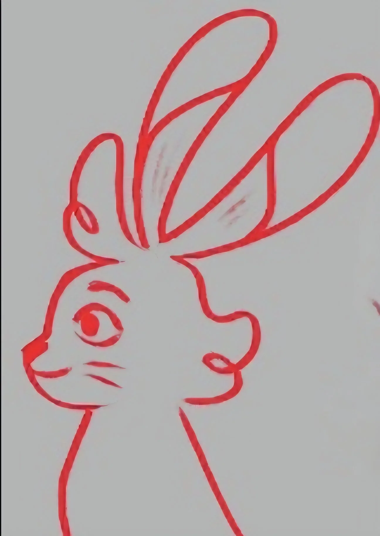 Yabbit the Rabbit facial expression sketch showing a profile view of the children’s book character.