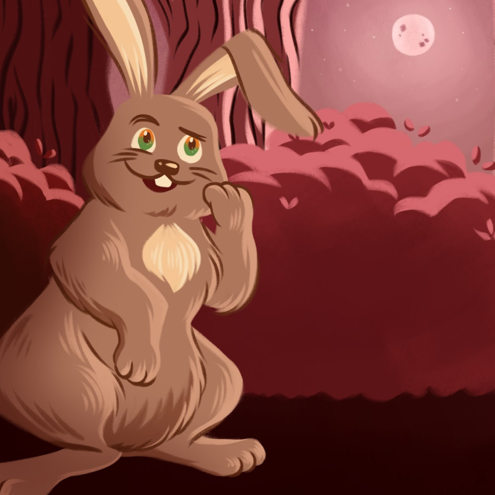 A hesitant Yabbit the Rabbit stands nervously in Bull Valley