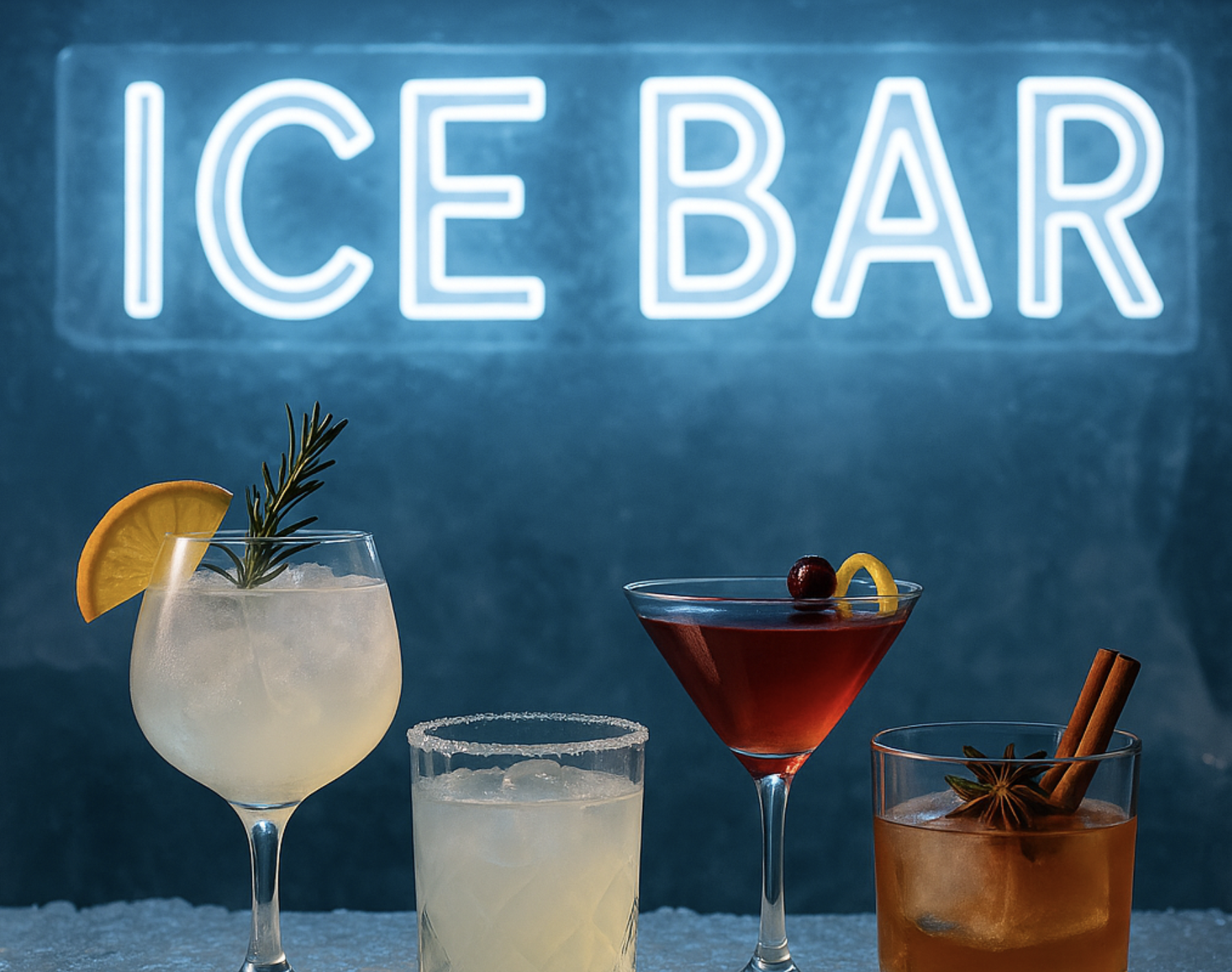 ICE BAR SOCIAL at winter woodsland