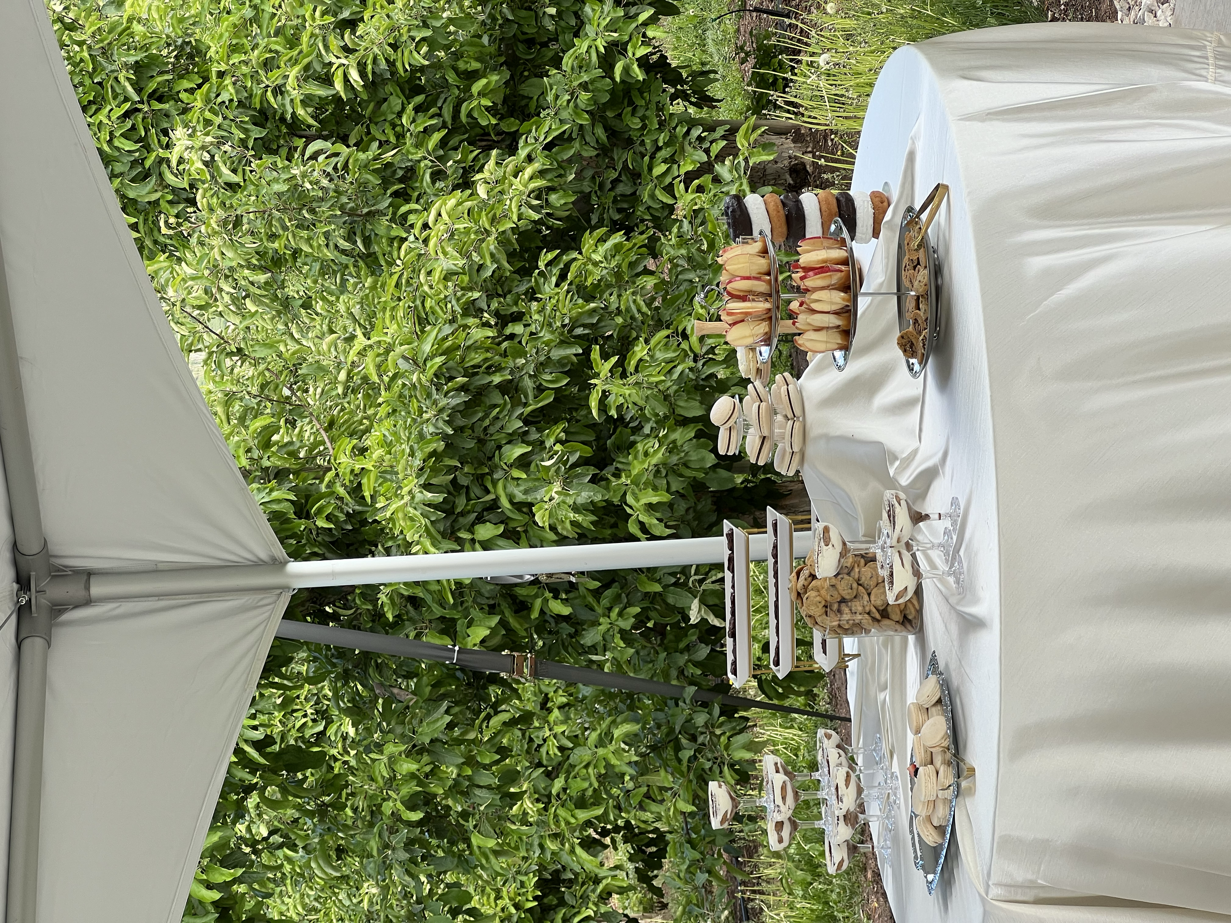 A dessert table at Hidden Orchards event venue in Utah County.