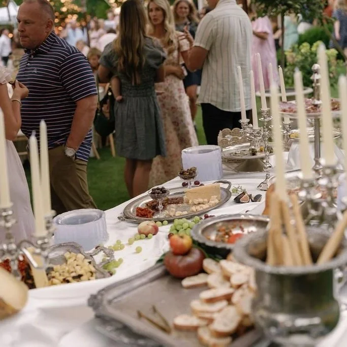 Food styling for a summer backyard wedding in Utah inspired by the styling traditions of France and Italy