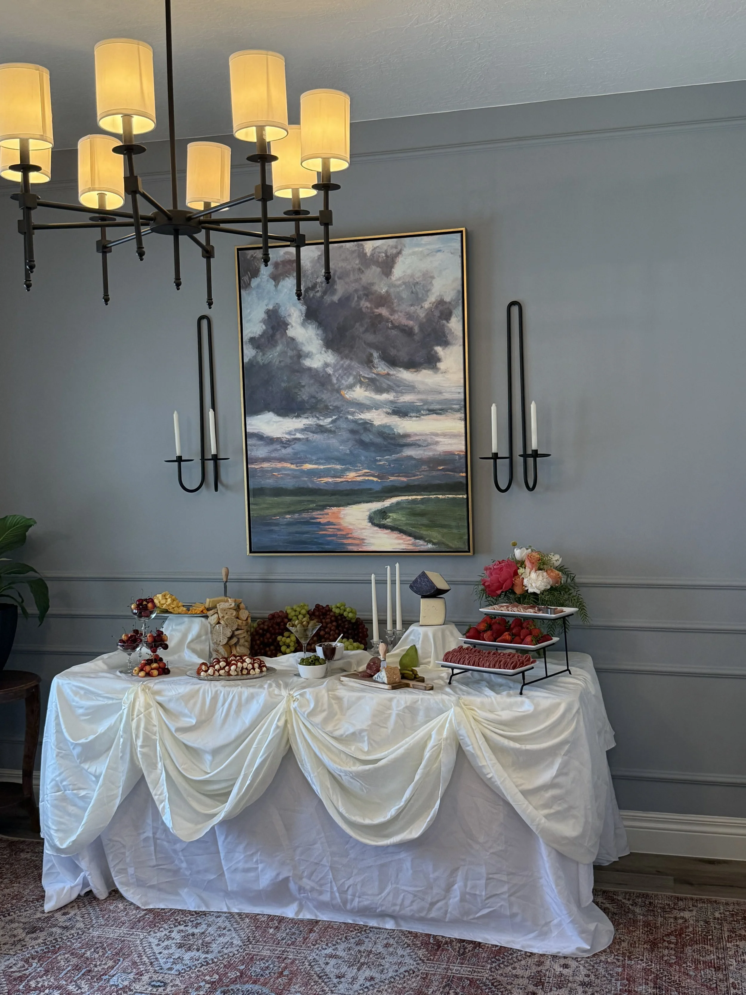 Charcuterie deconstructed grazing table for a birthday party in Logan, Utah, utah charcuterie