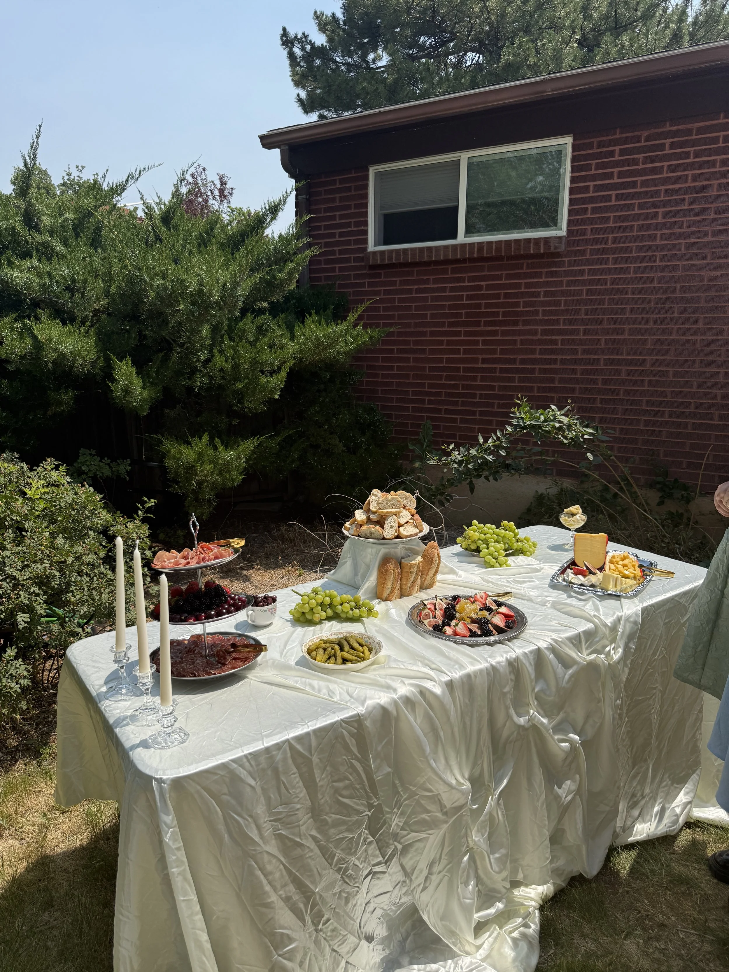 Deconstructed charcuterie grazing table for a bridal shower in Salt Lake City