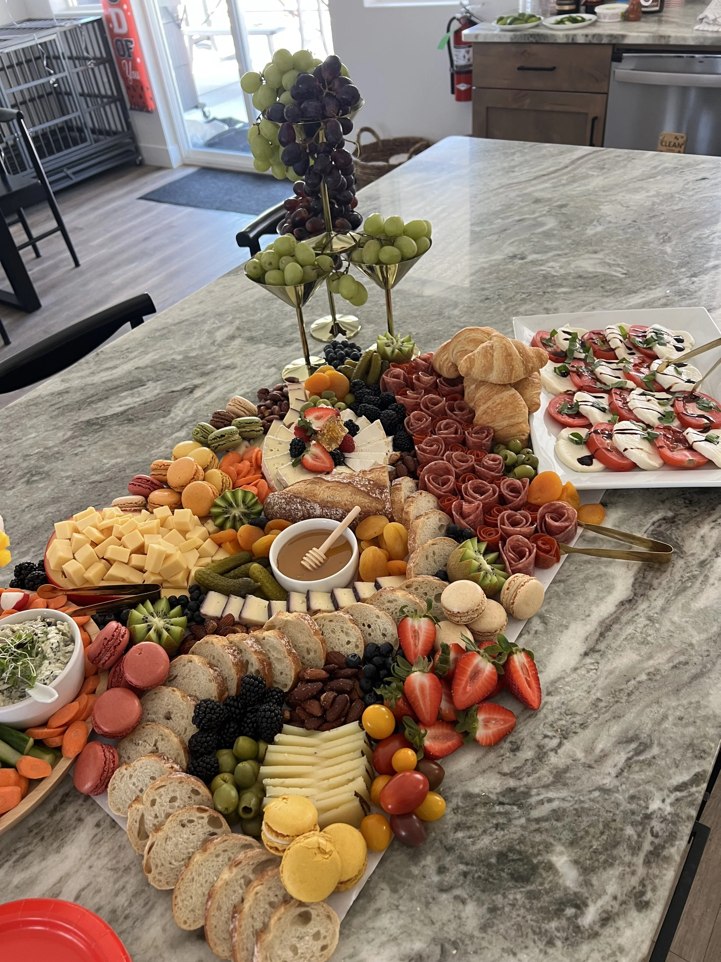 Graduation party celebration charcuterie flat lay grazing table in Logan, Utah, utah charcuterie