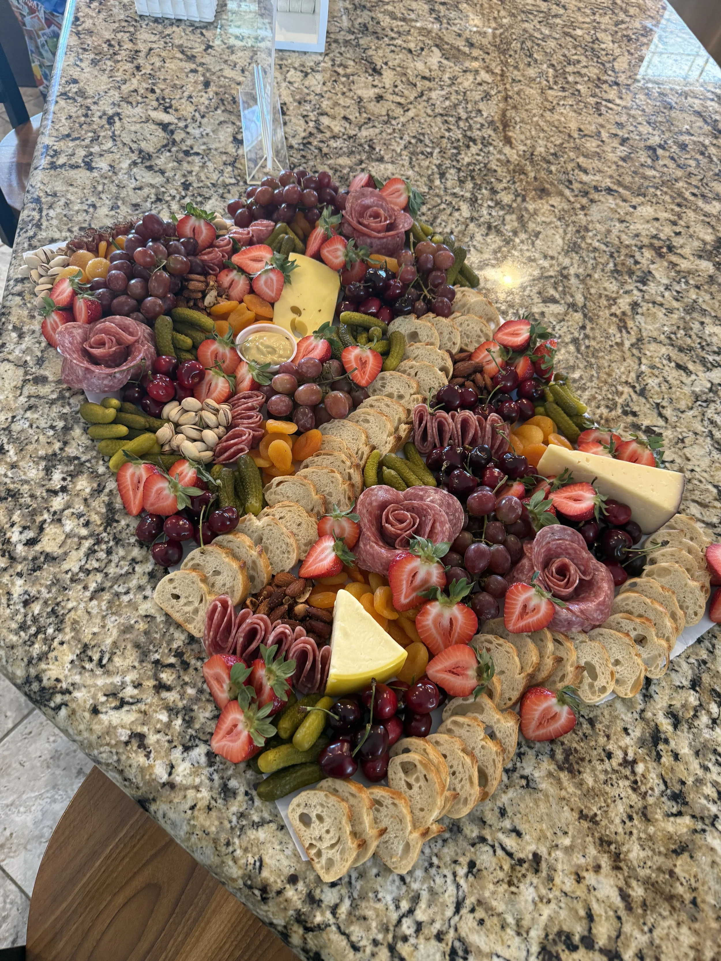 Bridal Shower flat lay charcuterie grazing table in Utah