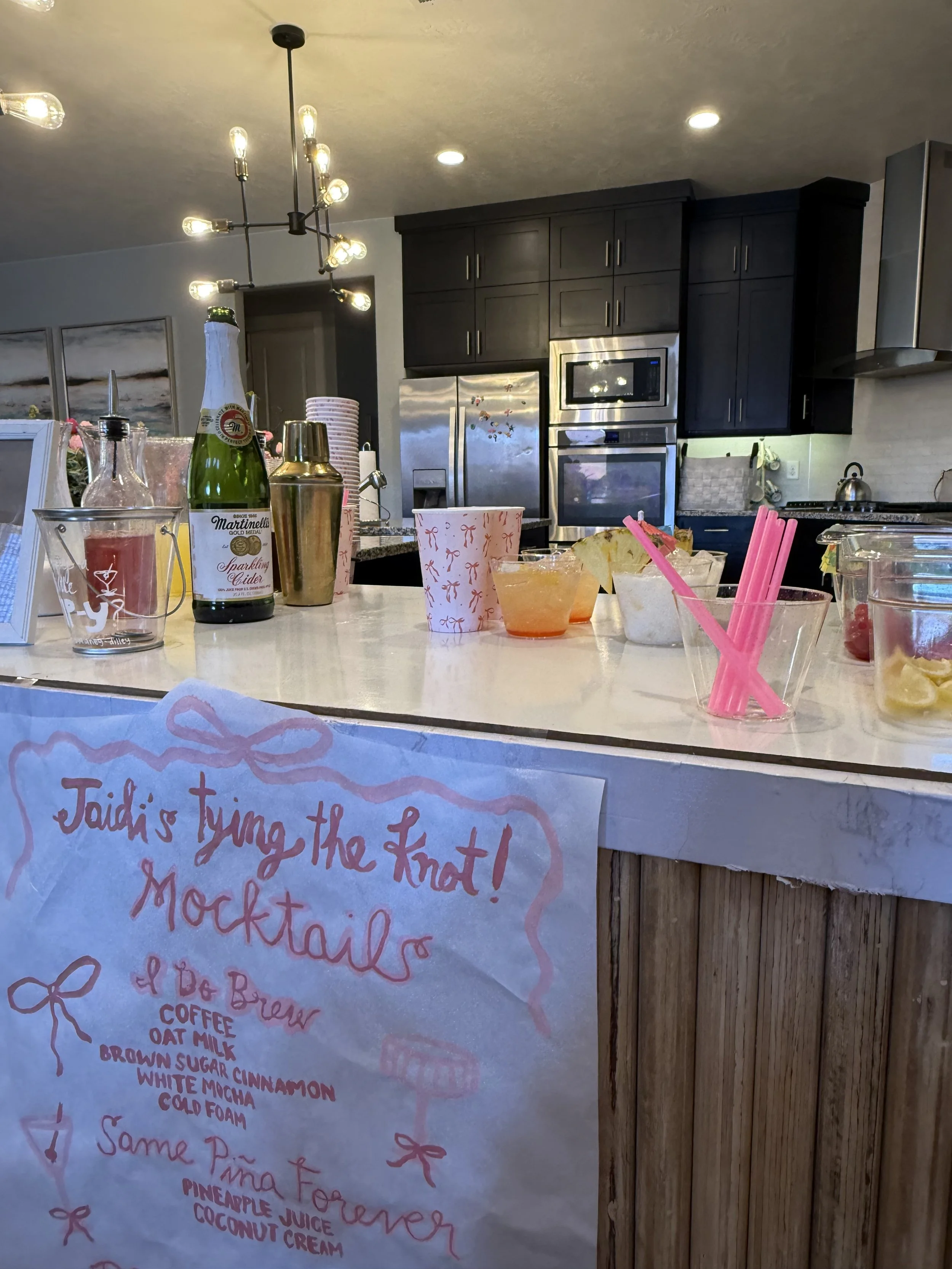 Mocktail cart catering in St George, Utah for a bridal shower