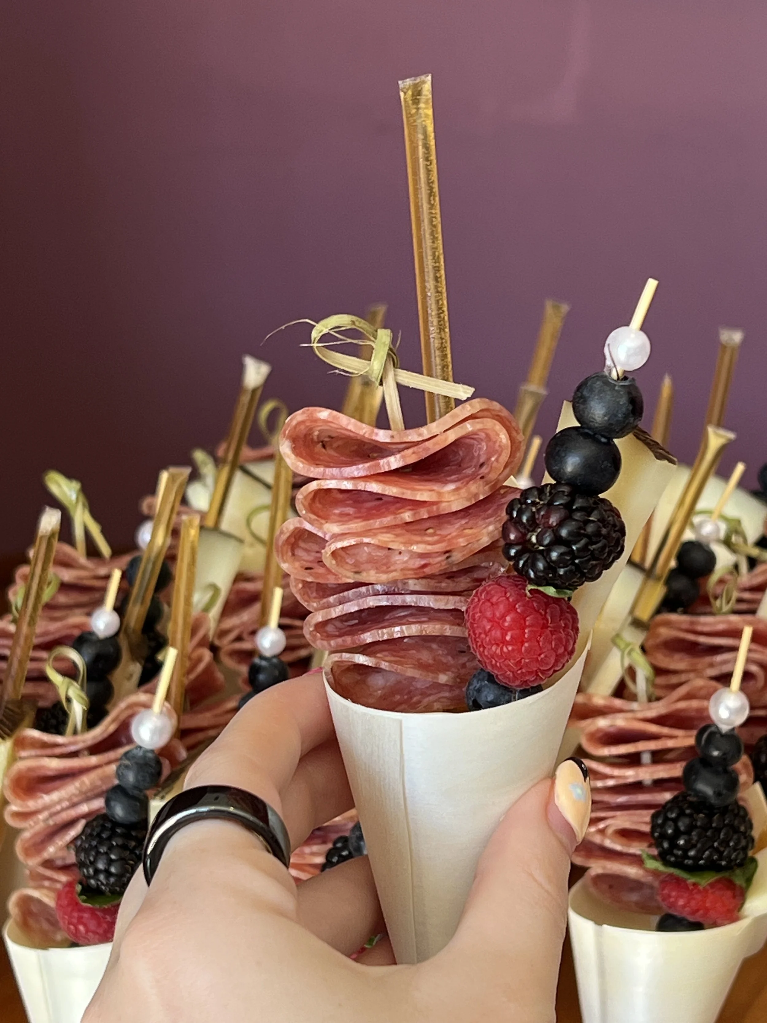 Corporate event client appreciation charcuterie cones in St. George, Utah, utah charcuterie