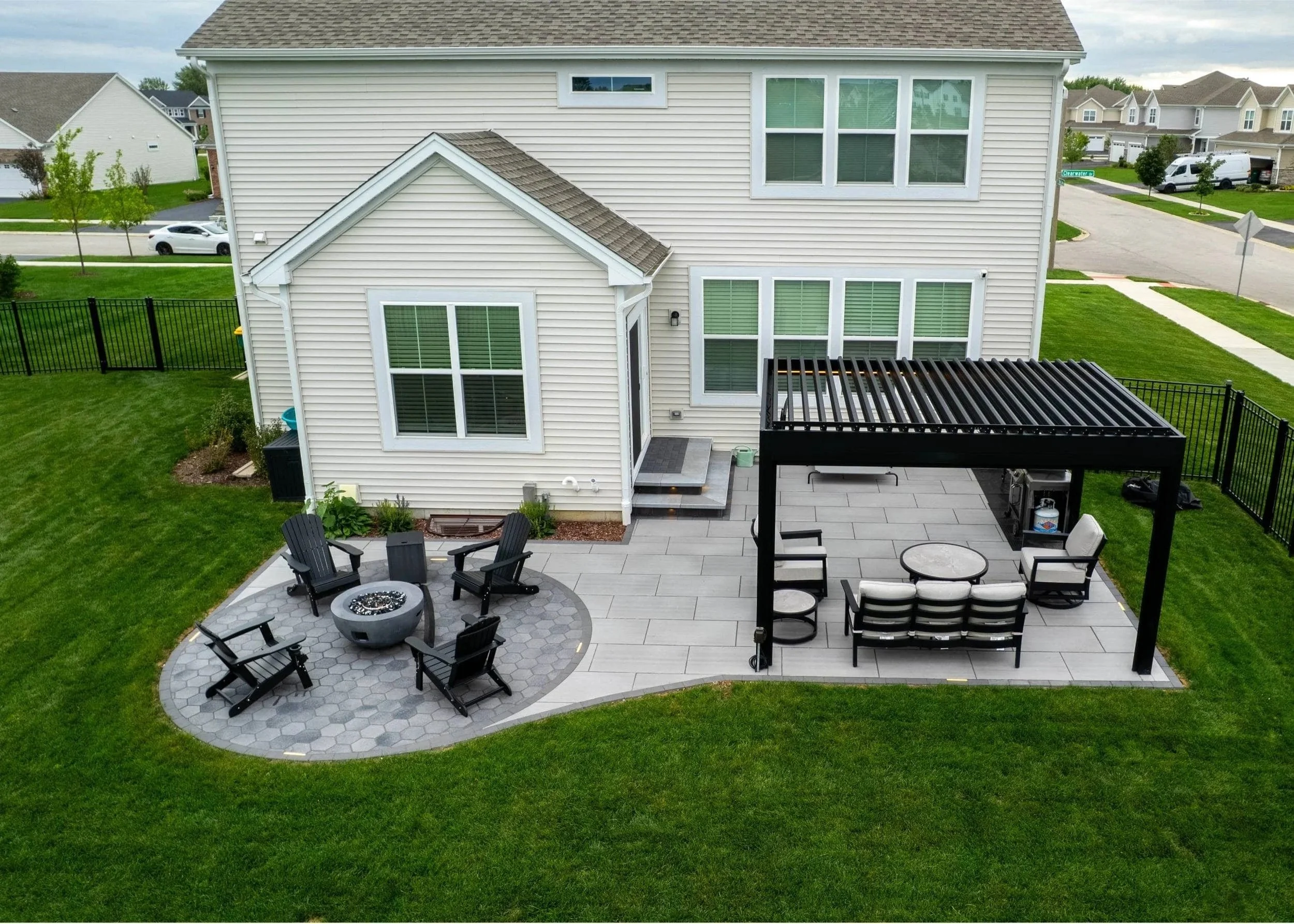Beautiful entrance, paver patio, retaining wall in Wheaton, IL