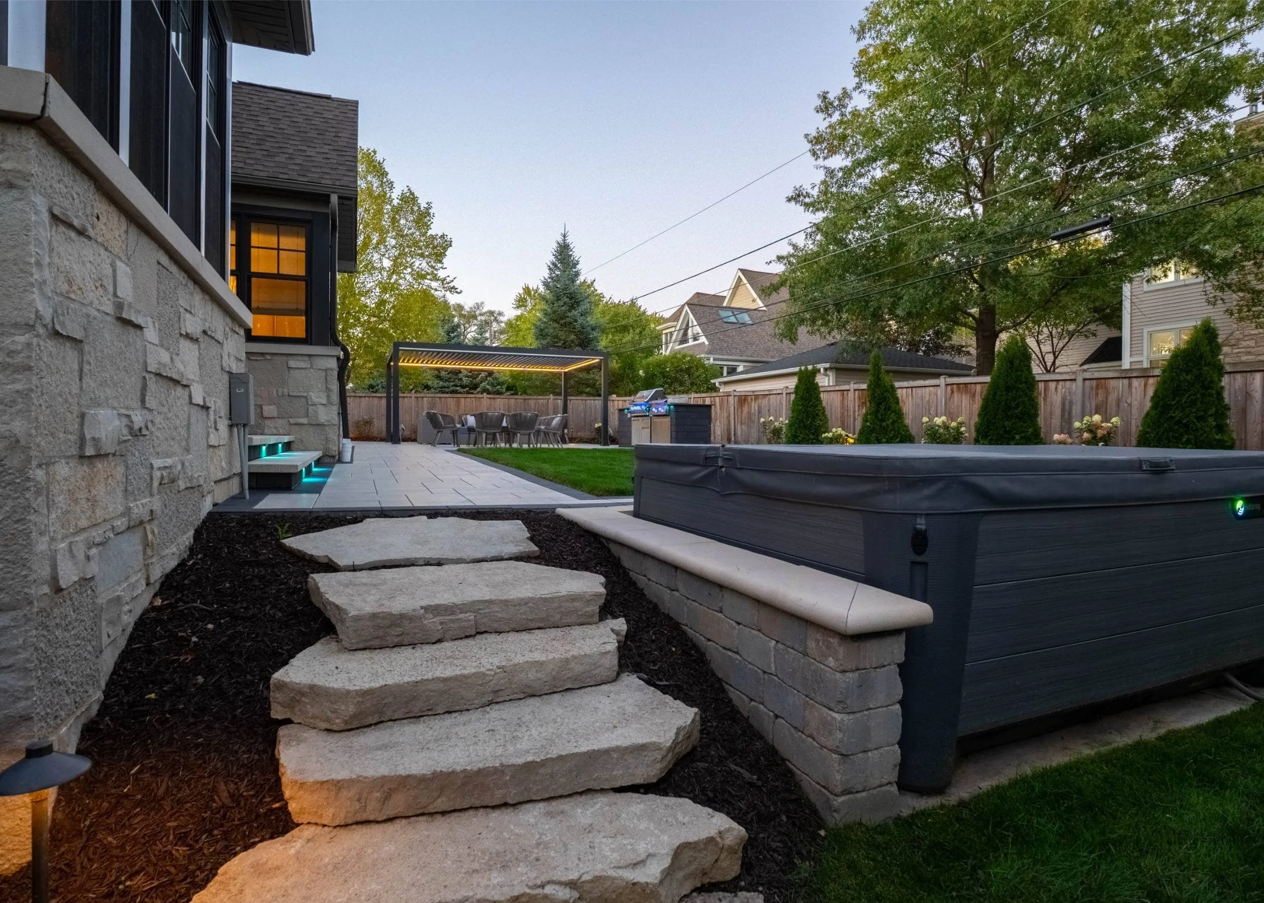 A built-in outdoor kitchen with premium appliances in Naperville, IL