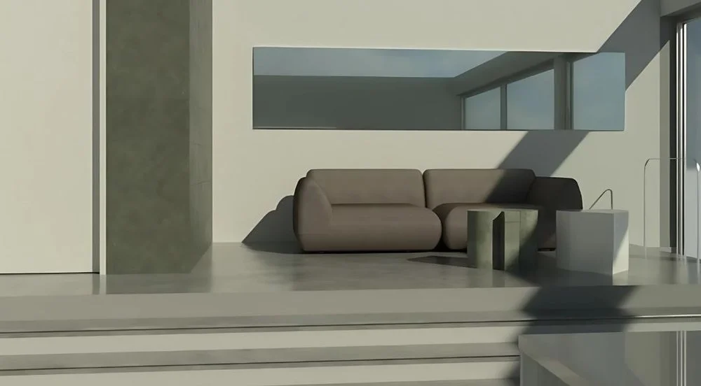 A detailed interior design render of Project Retail, highlighting a sleek and functional layout. The design integrates modern aesthetics with practical elements.