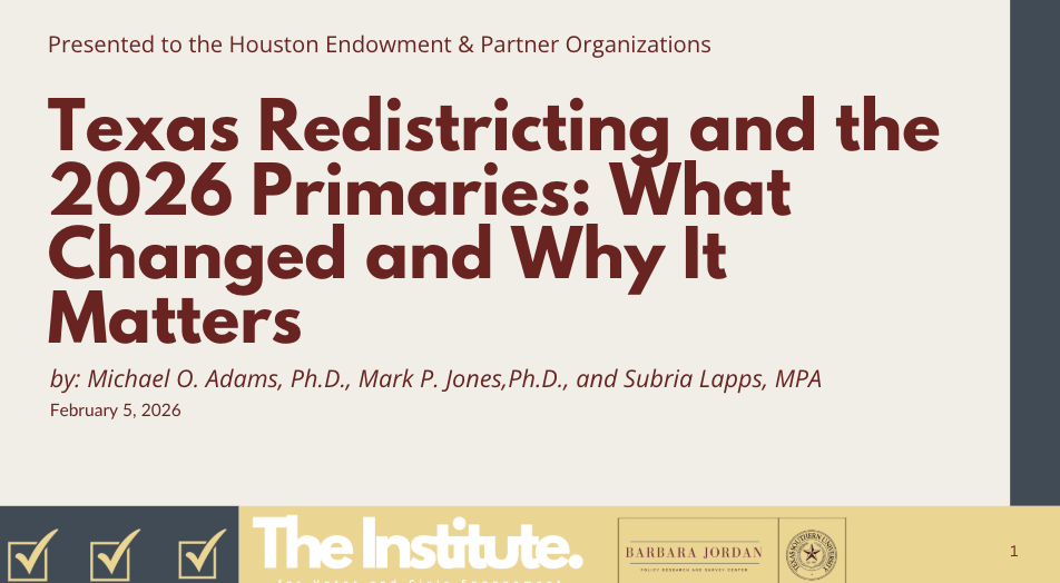 Redistricting and the 2026 Primaries: Houston Voter and District Analysis — Presentation Slides