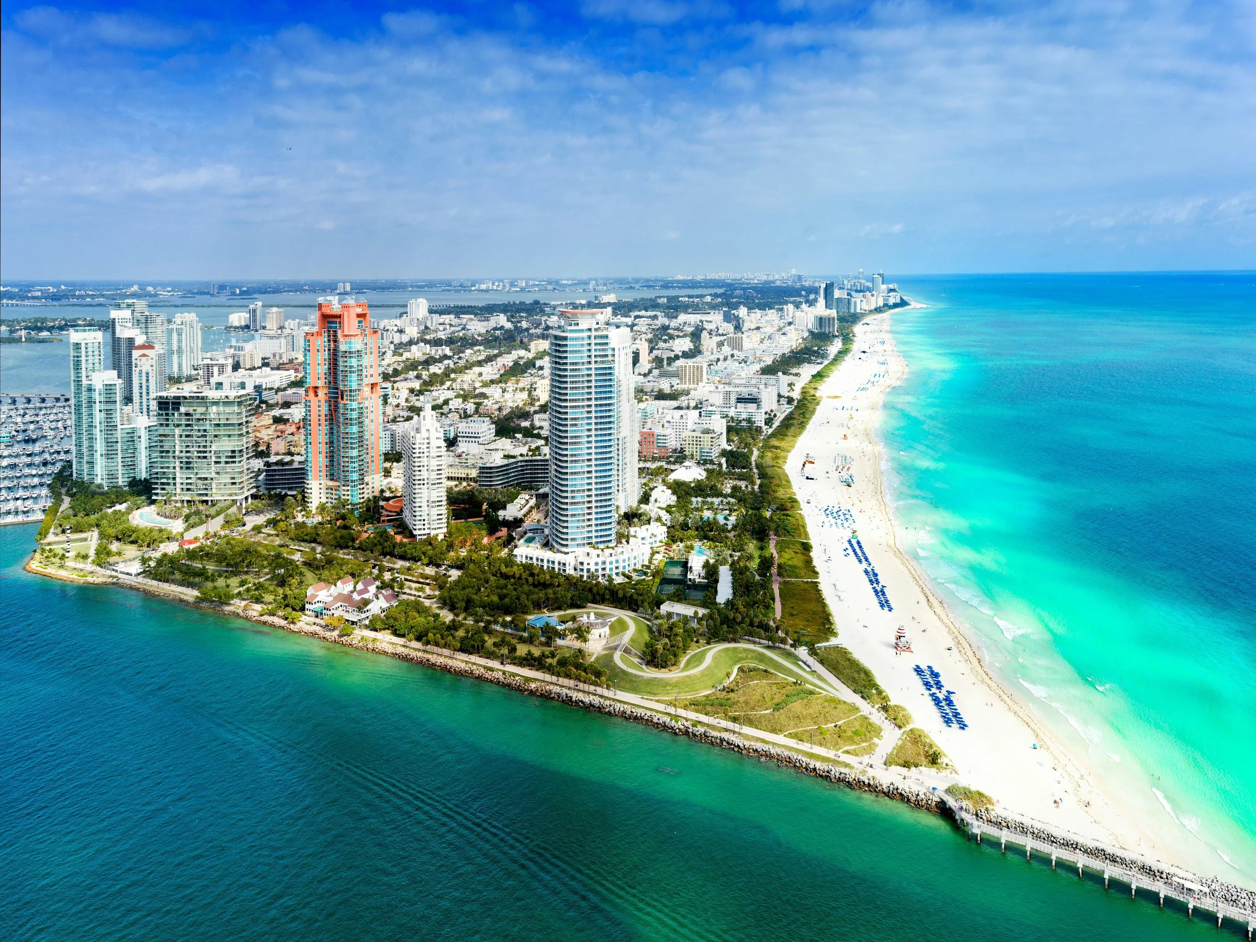Miami Florida real estate investor email list audience overlooking the ocean skyline with targeted property investors and real estate professionals in Miami FL