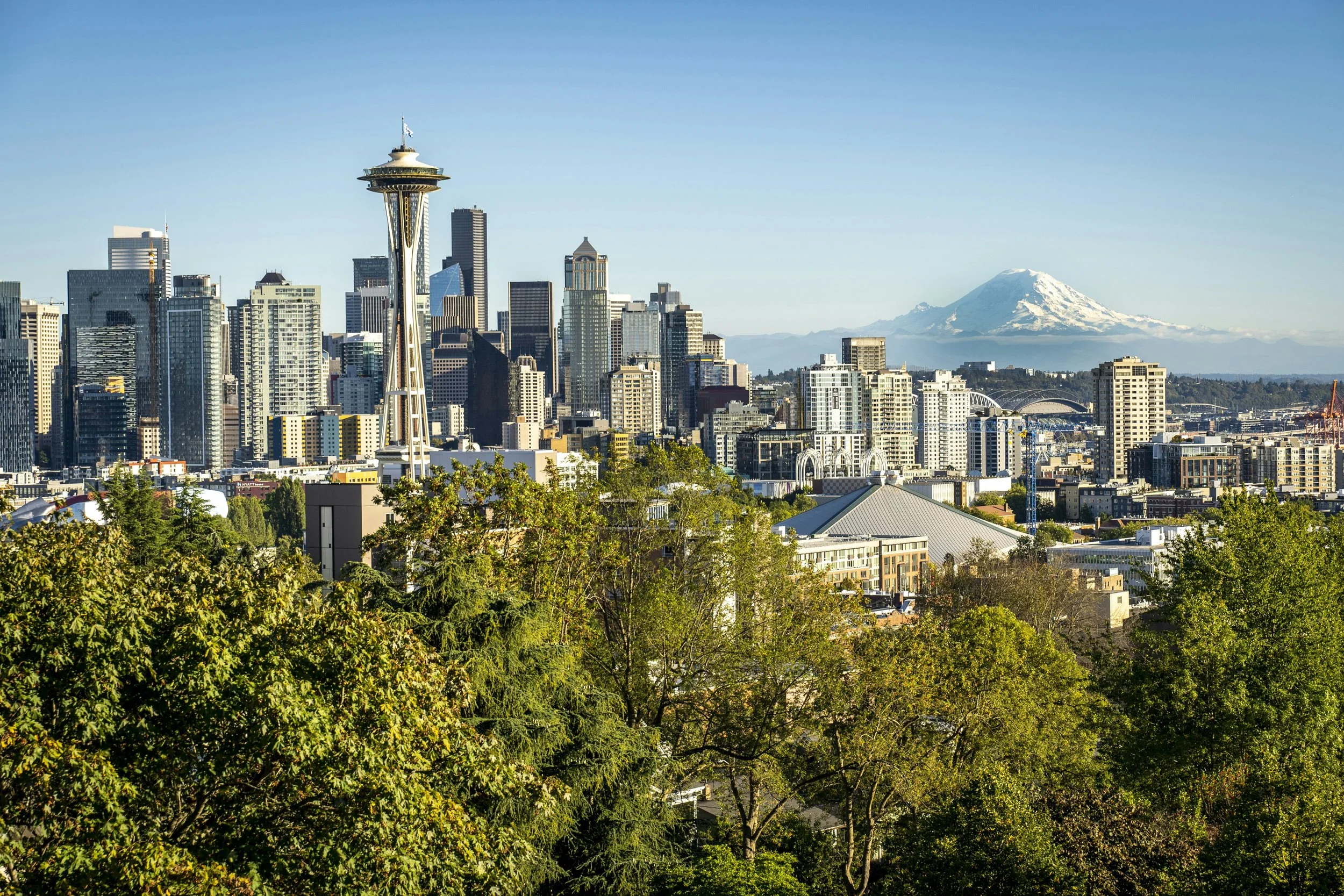 Seattle Washington real estate investor email list audience across the iconic skyline with mountain views and targeted property investors and real estate professionals in Seattle WA