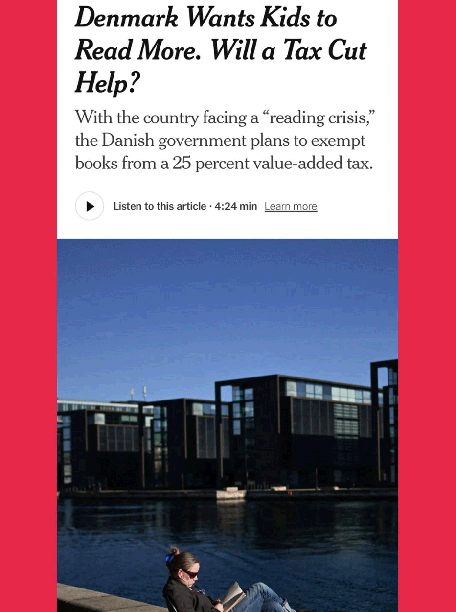Let’s Tax About It: Denmark Wants Kids to Read More
