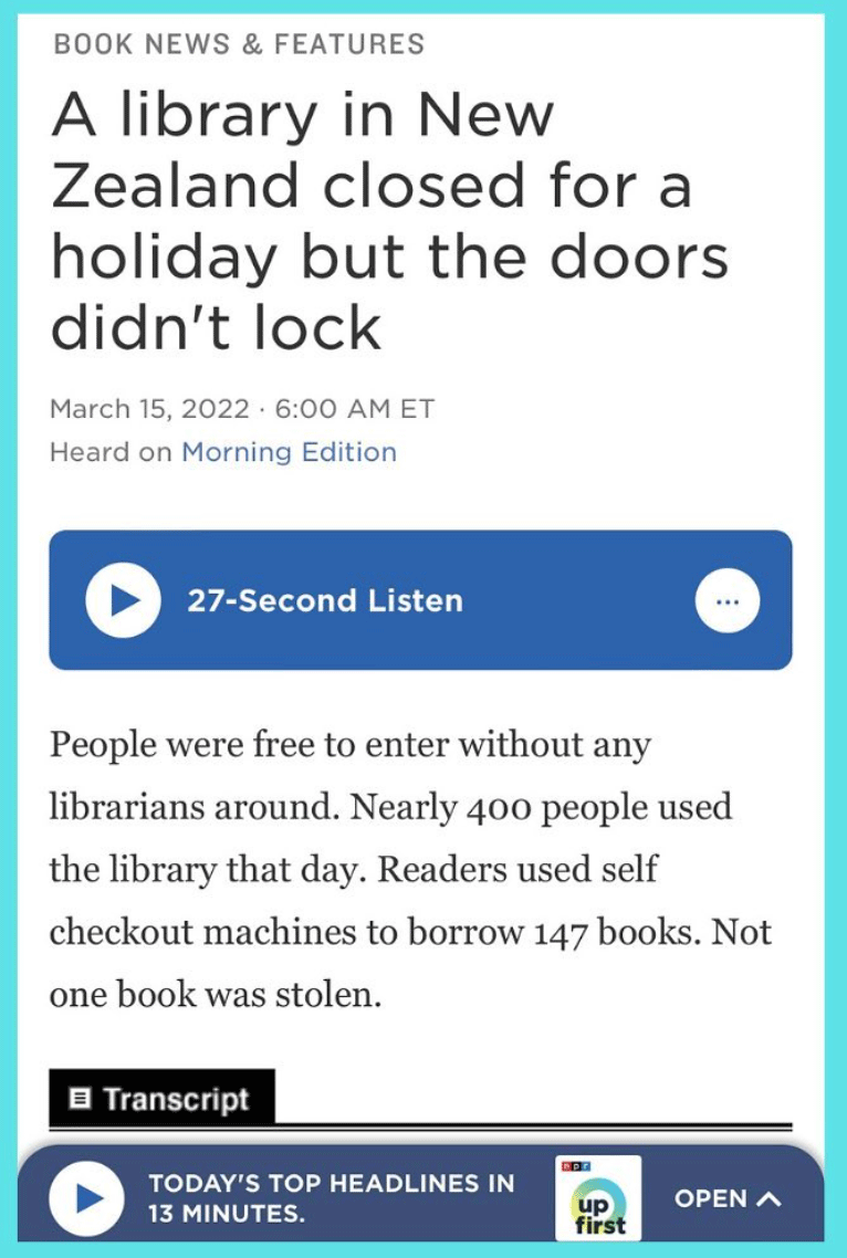 Not Locked Out of a New Zealand Library
