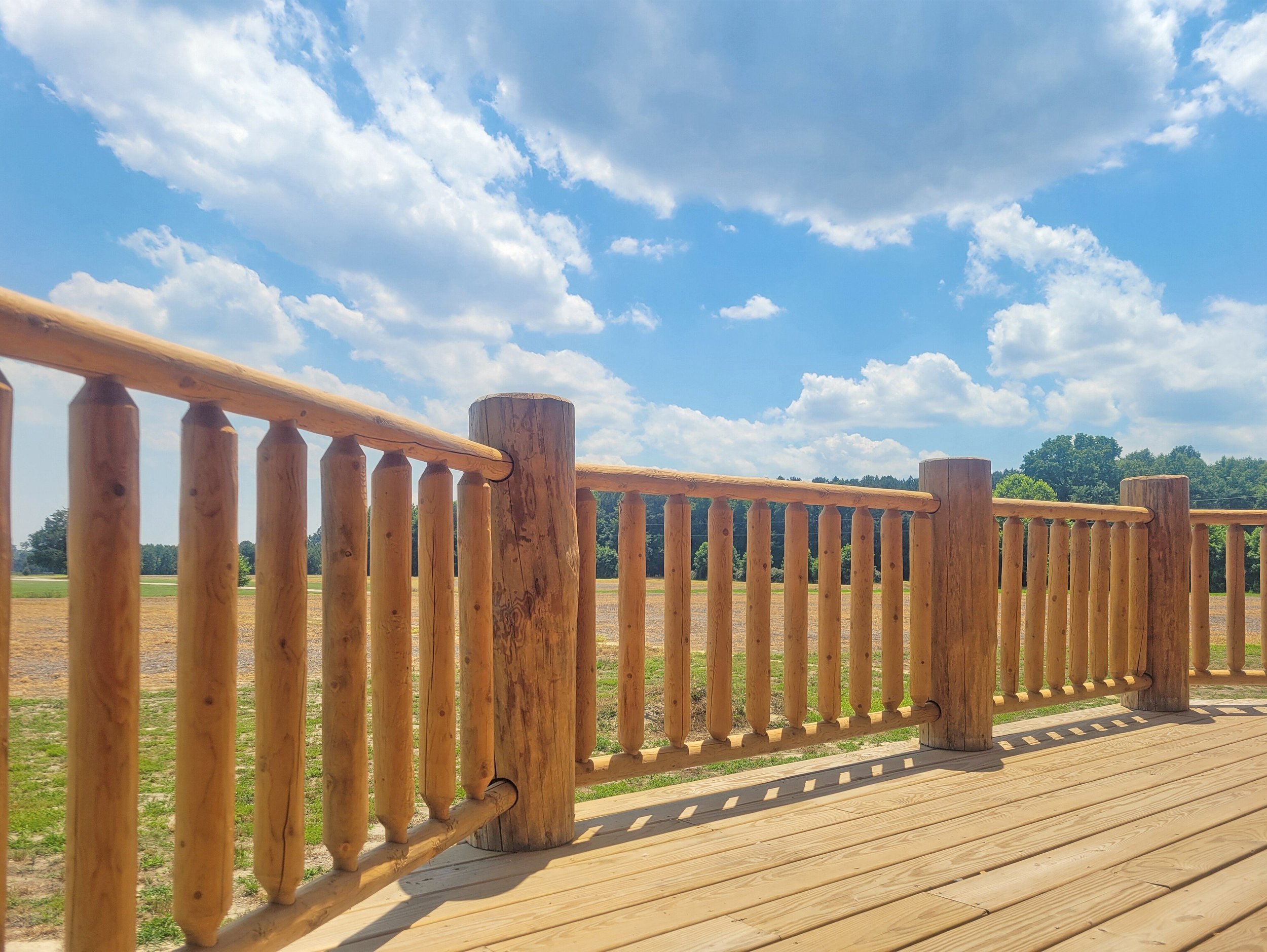 Railings treated and stained.