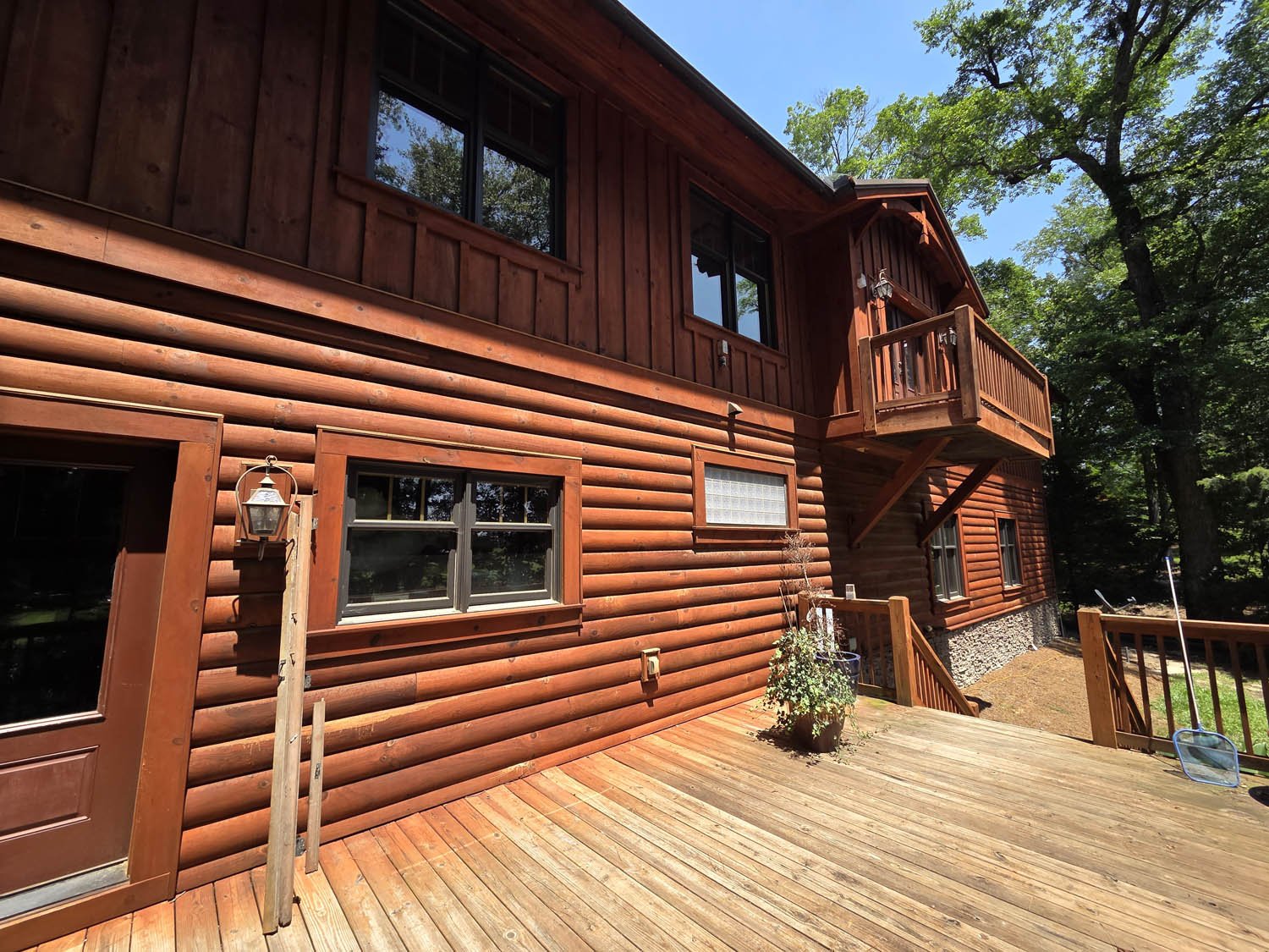 The oil-based stain had only been on for a few years and bled out onto the deck.