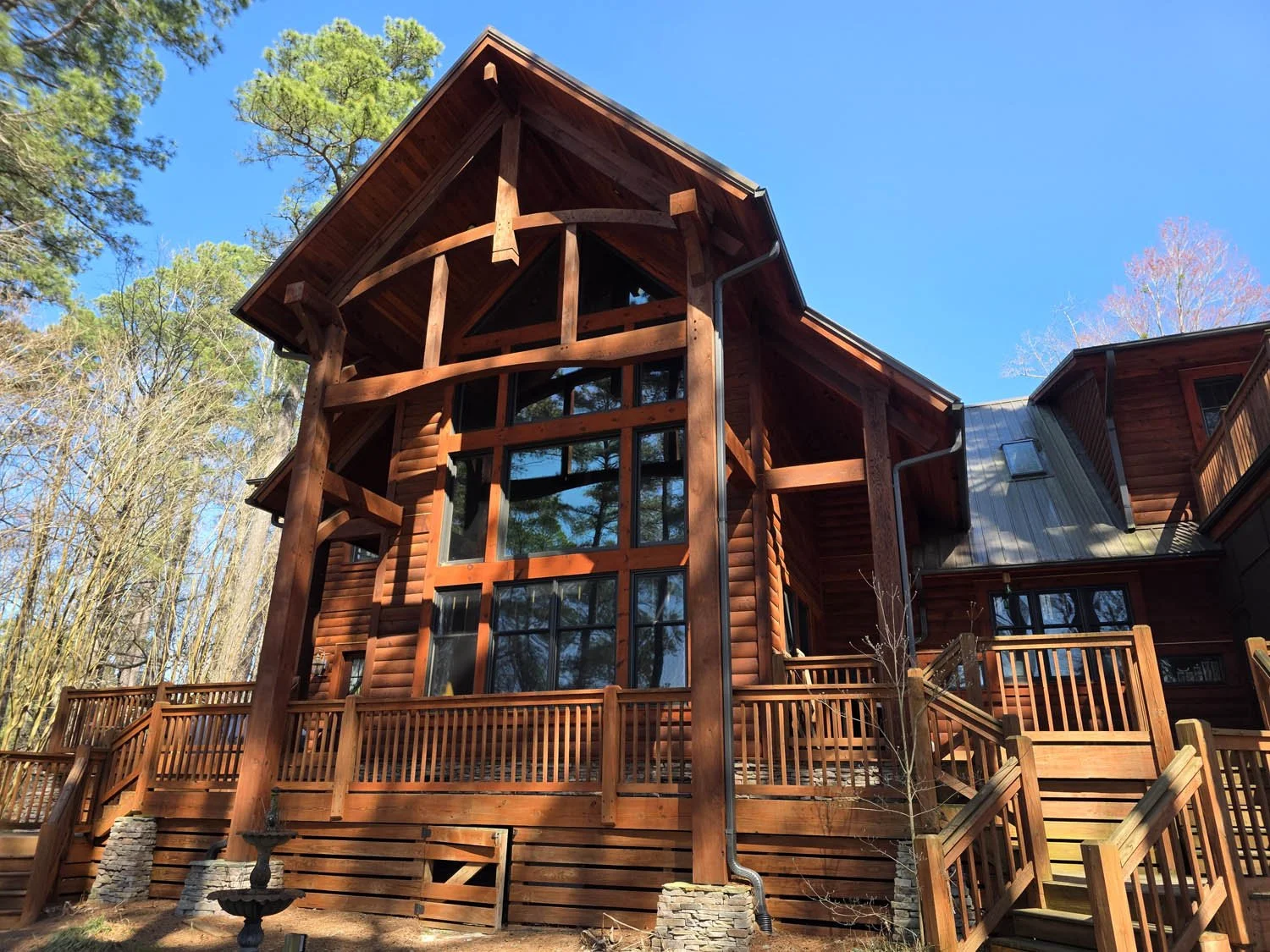 The back of the home exhibited both faded areas and darkened areas.