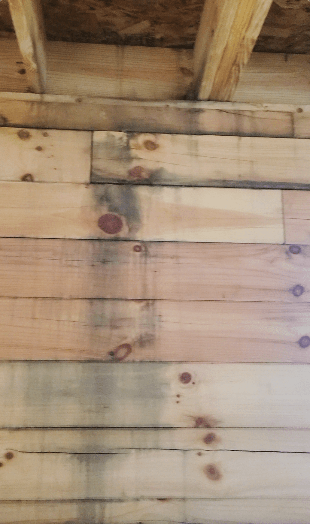 The interior required sanding to remove stains due to weathering.