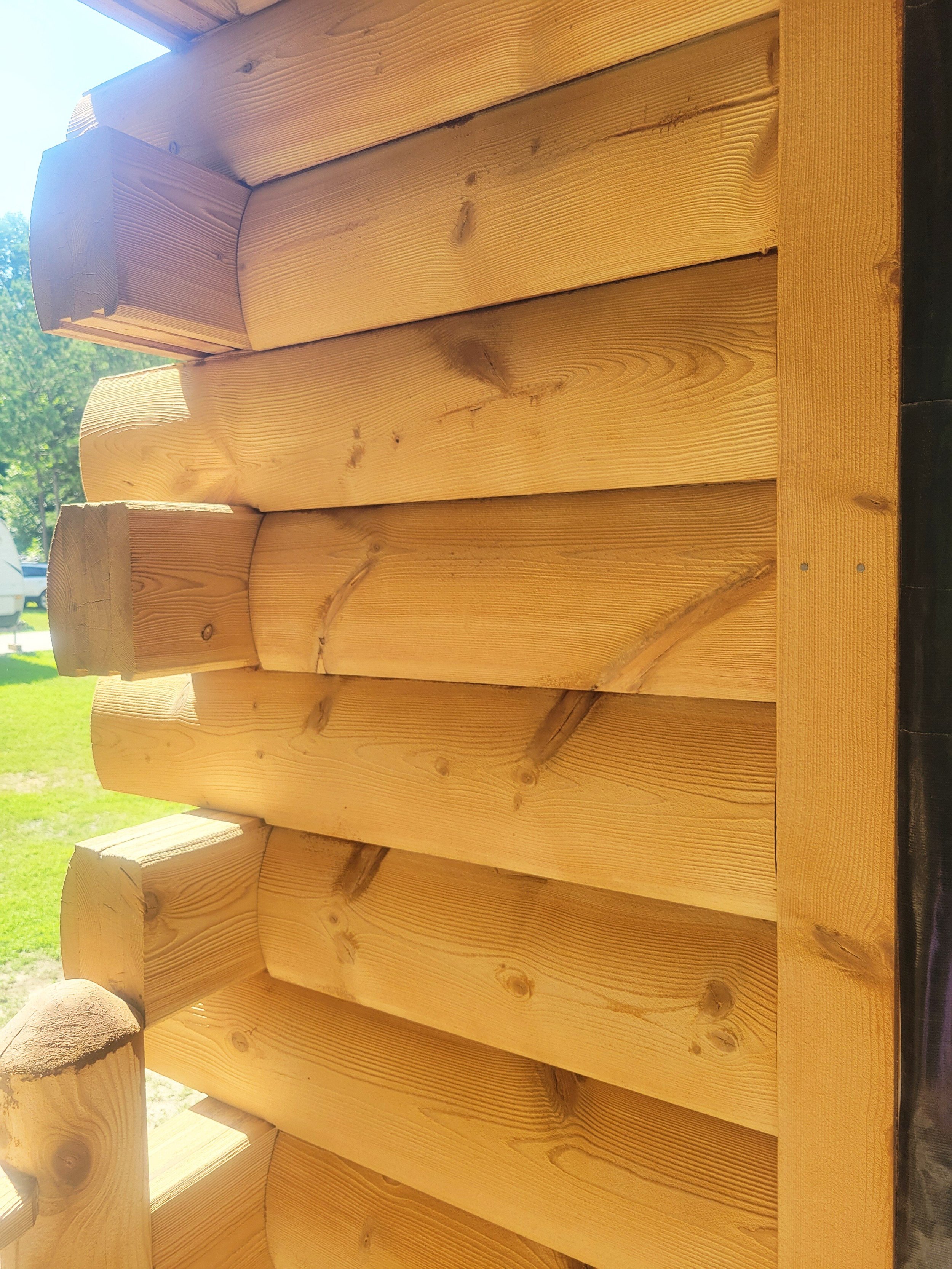 After media blasting, we apply borate wood preservative prior to the finish products to help fight against insect infestations and fungal decay.