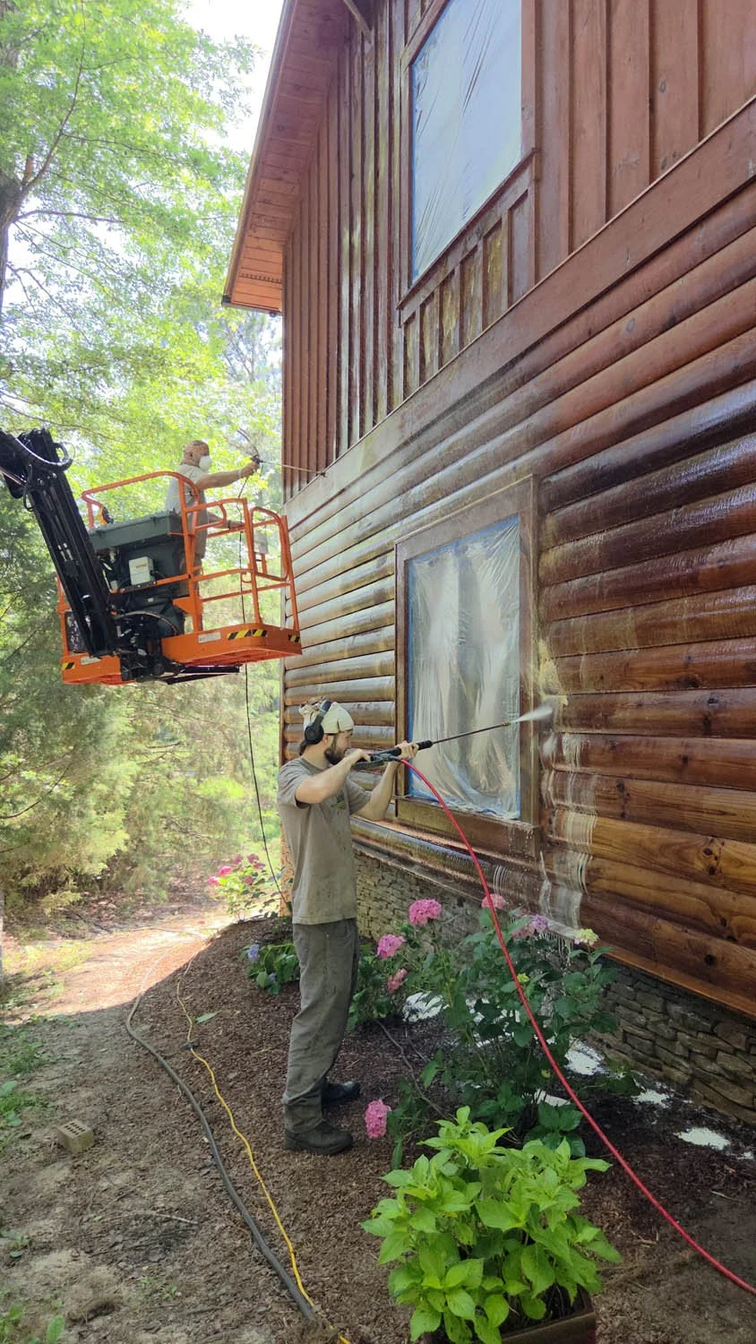 Chemical stripping with Perma-Chink System's S-100.
