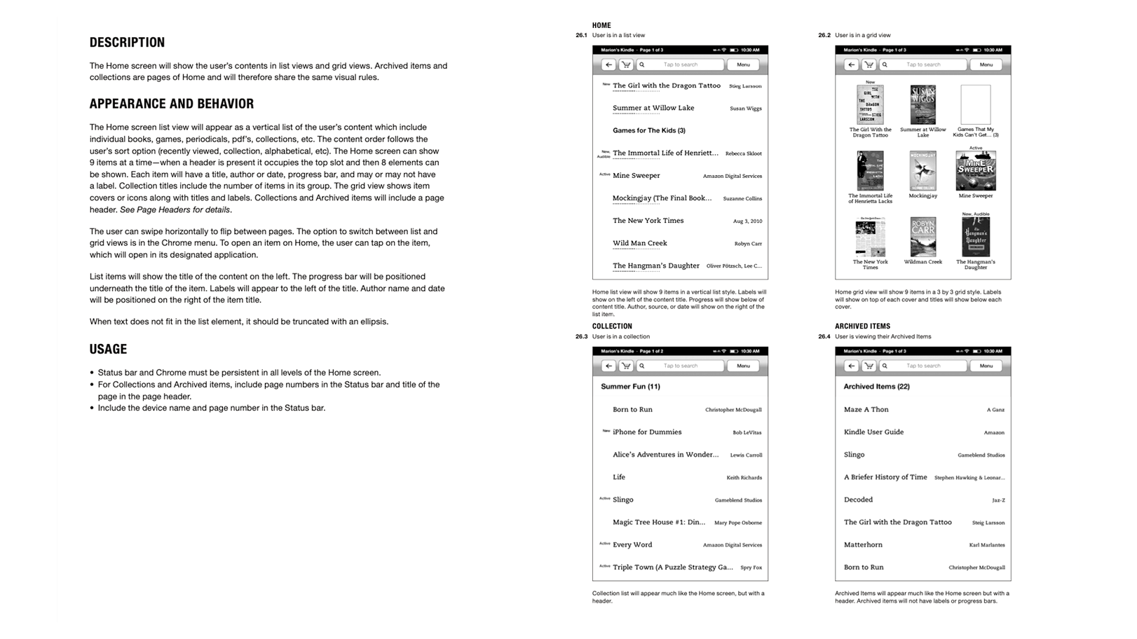 Interface Guidelines: Kindle Touch