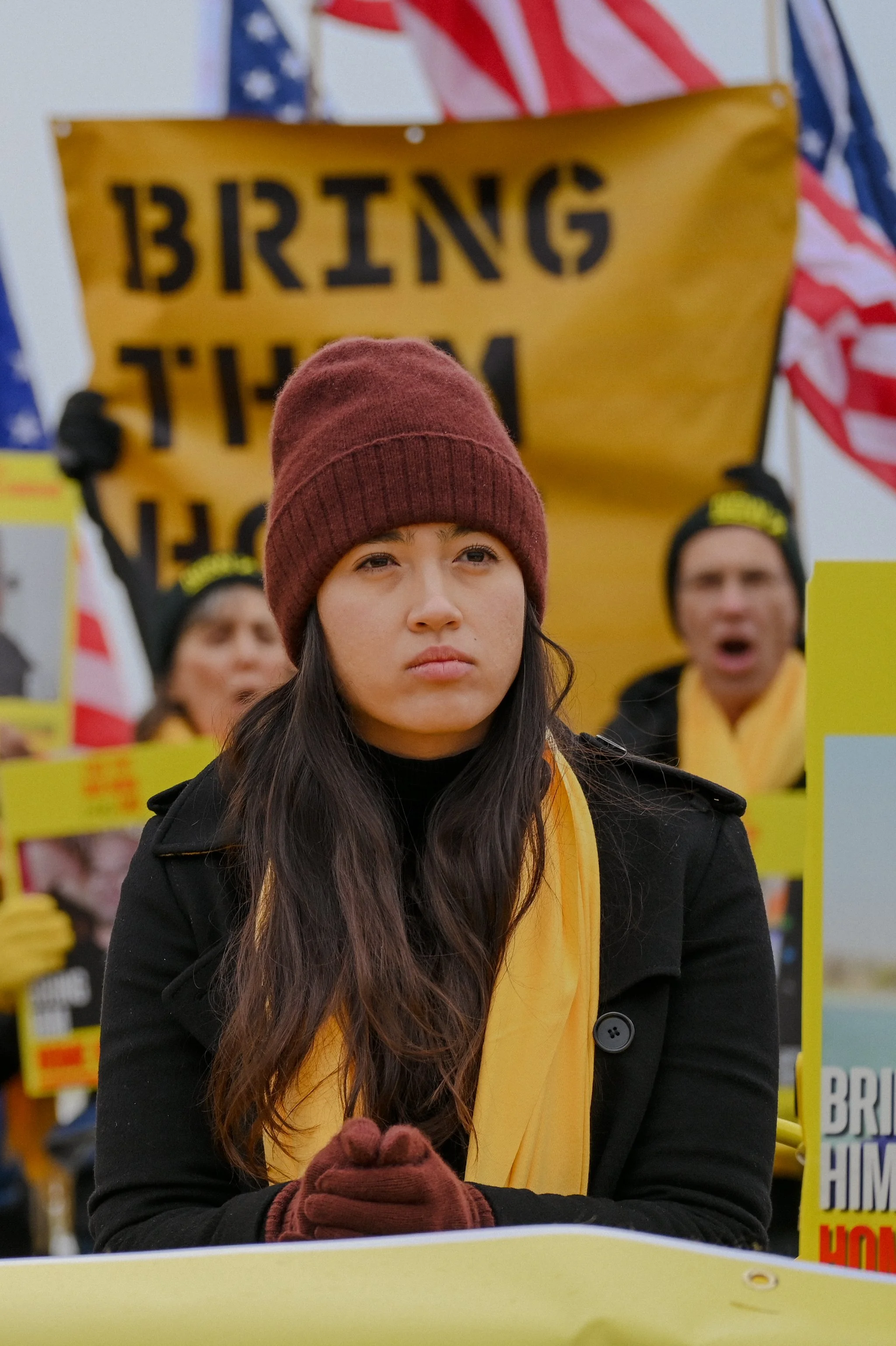 Released hostage Noa Argamani at a vigil for the hostages in Washington, D.C., a day before President Trump's inauguration (January 19, 2025)