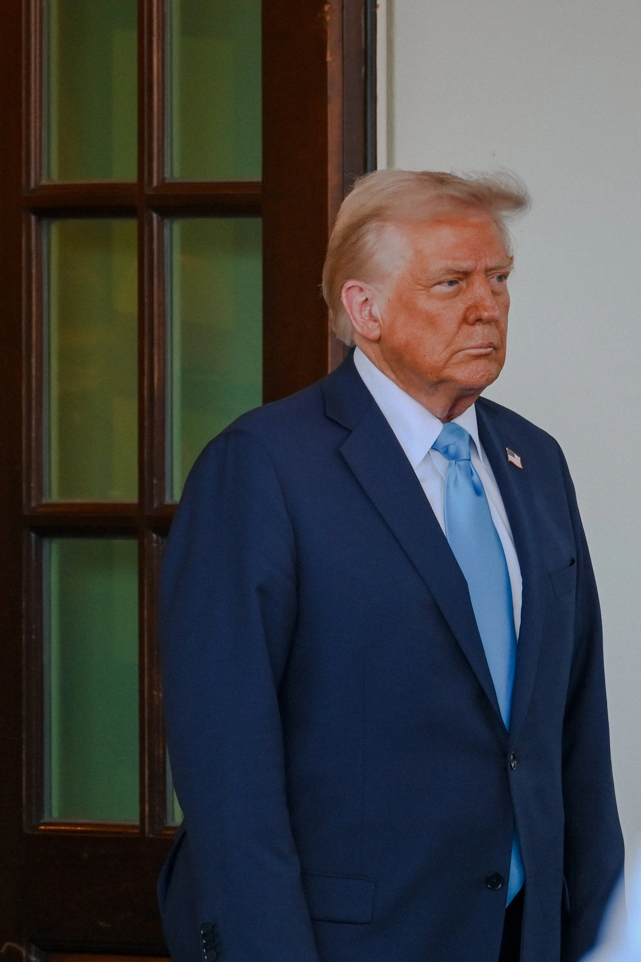 President Donald Trump at the entrance to the White House (Feb 4, 2025)