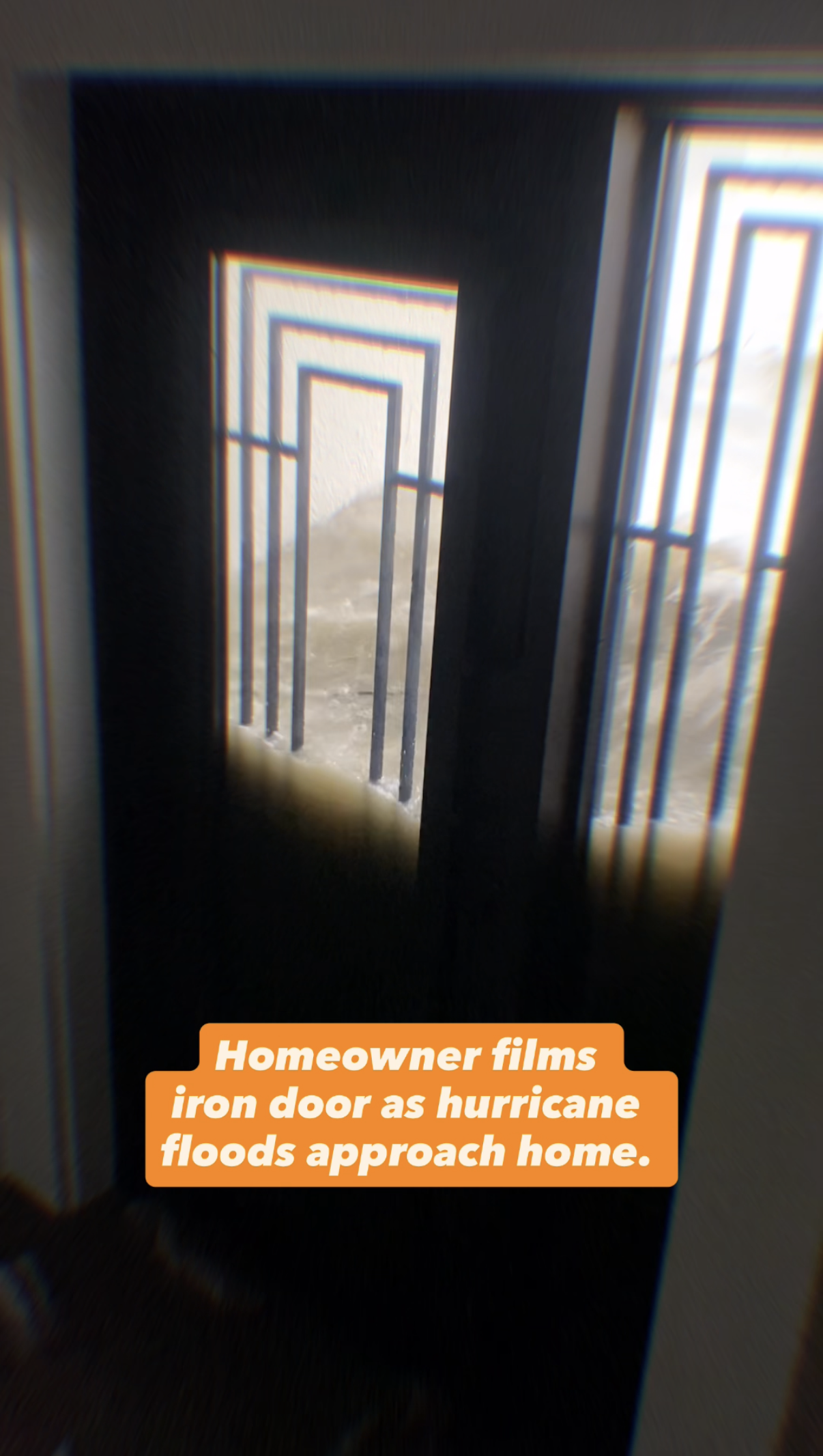 Hurricane Ian Bashes Against Entryway. Homeowner makes it out unscathed.