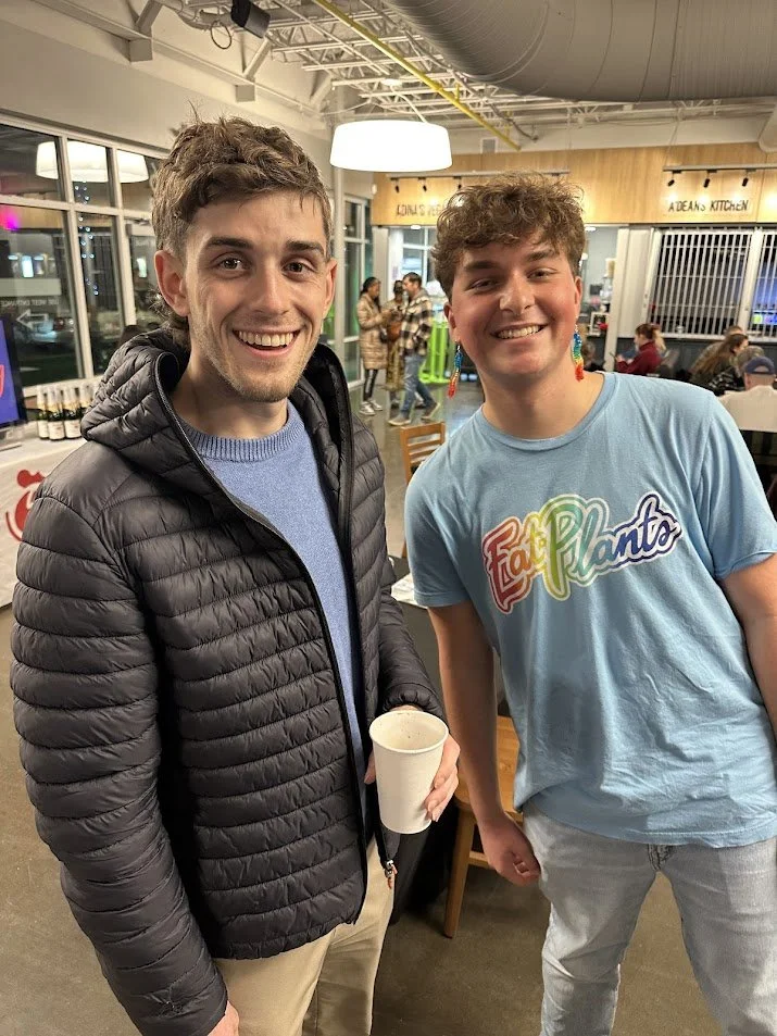 Alex and Troy smiling together at our Vegan Thanksgiving Feast at Adina's Vegan Cuisine in St. Louis, Missouri.jpg