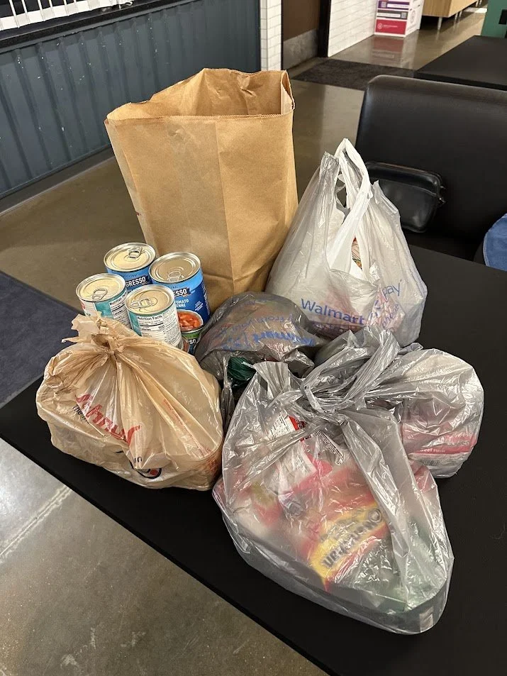 Canned and other shelf-stable foods donated to our Vegan Food Drive at our Vegan Thanksgiving Feast at Adina's Vegan Cuisine in St. Louis, Missouri.jpg
