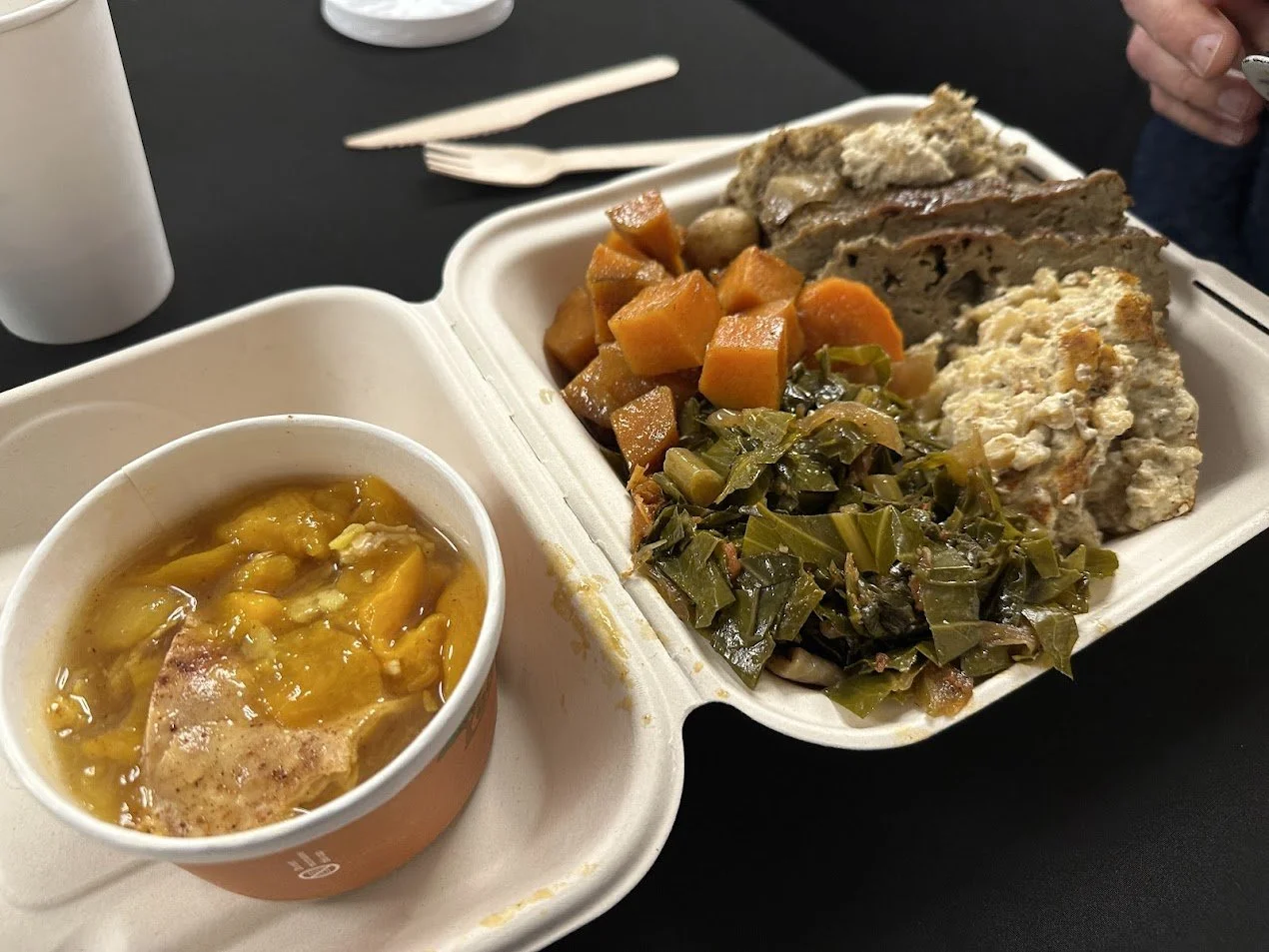 Delicious Thanksgiving platter from Adina's Vegan Cuisine at our Vegan Thanksgiving Feast in St. Louis, Missouri.jpg