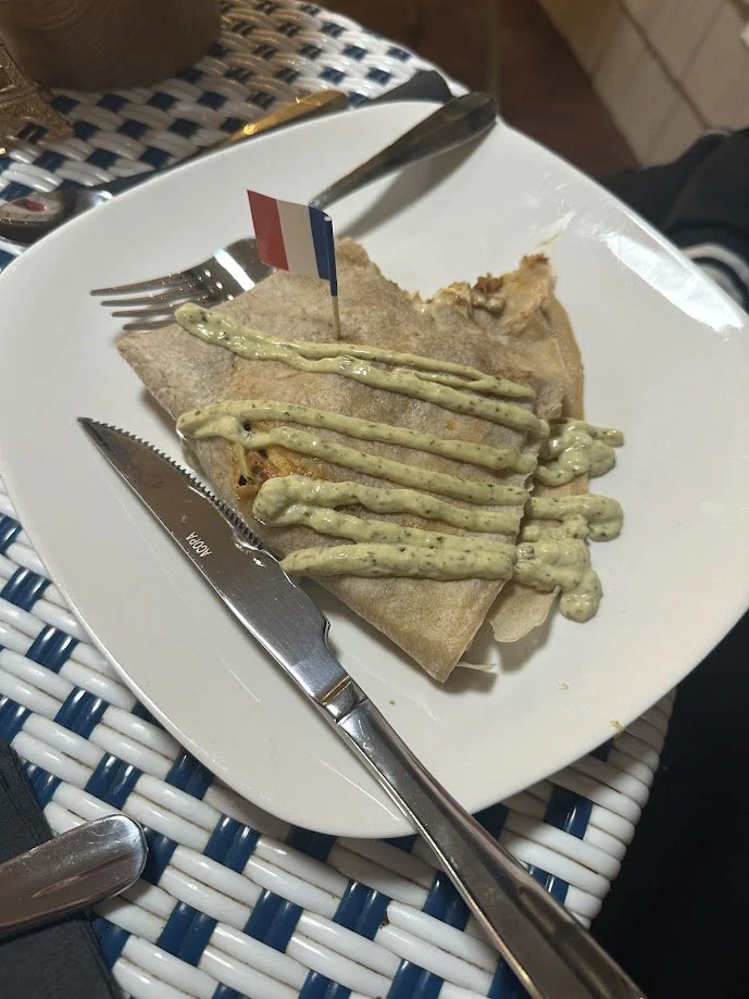 Vegan crepe with mustard at La Vie Vegan Bistro in St. Charles, Missouri.jpg