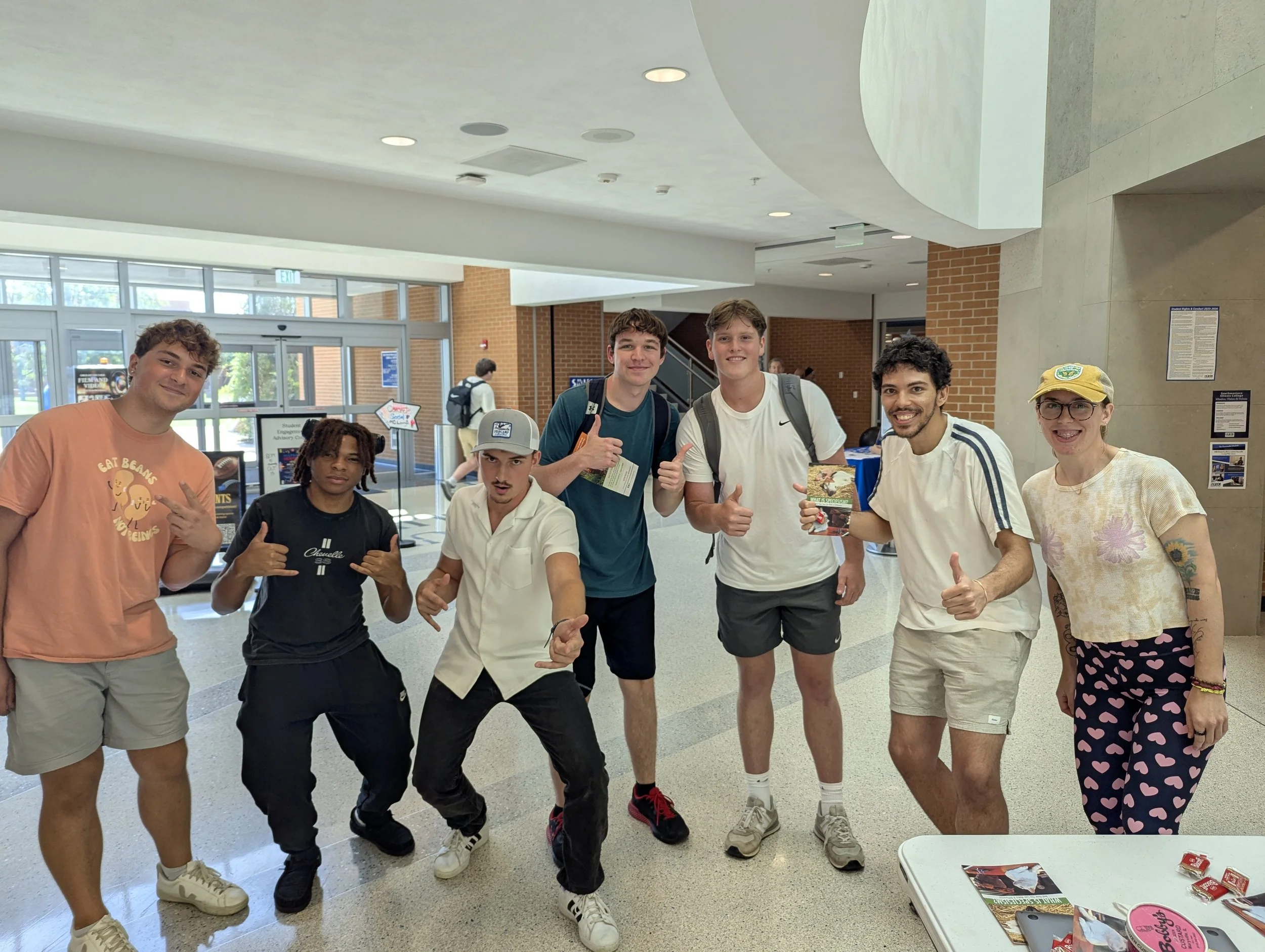 Group of students and activists at Southwestern Illinois College in Belleville take a photo together