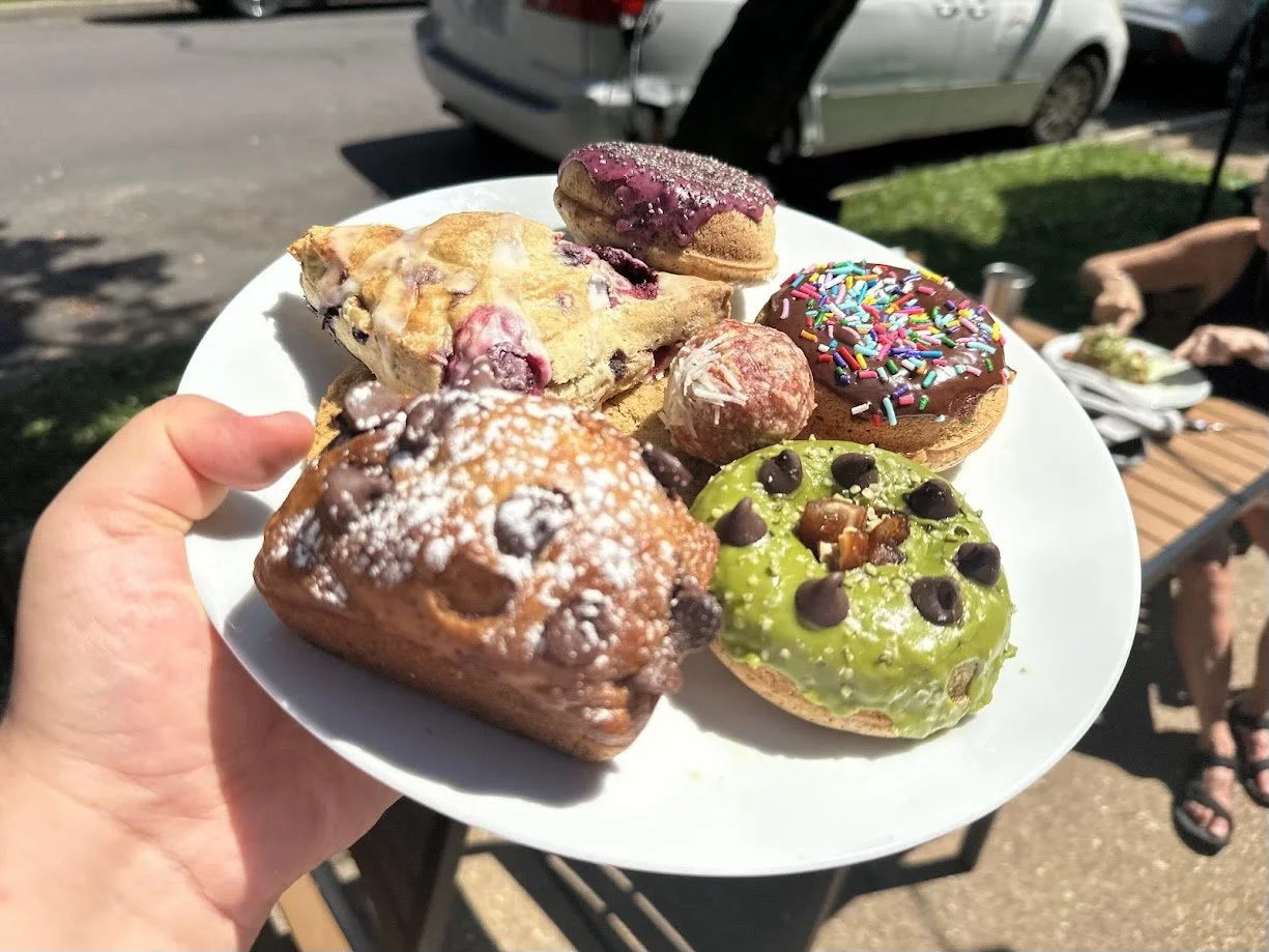 Vegan dessert platter from Seedz Cafe in the Demun neighborhood of St. Louis, Missouri