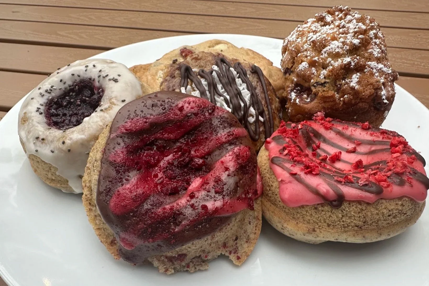 Vegan donuts from Seedz Cafe in the DeMun neighborhood of St. Louis, Missouri, near Forest Park